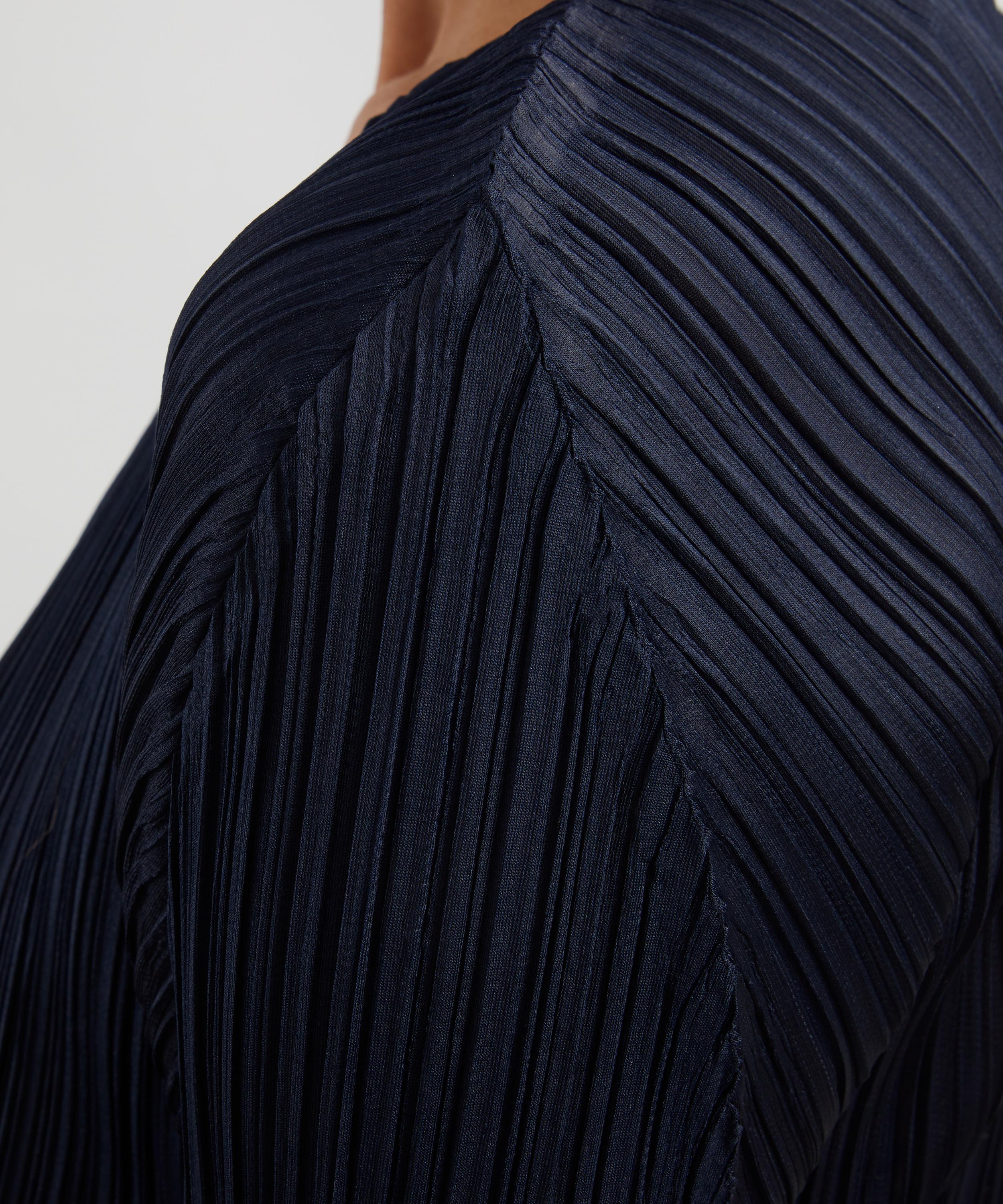 Pleats Please Issey Miyake - NEW COLOURFUL BASICS 4 Navy Pleated Cardigan image number 4