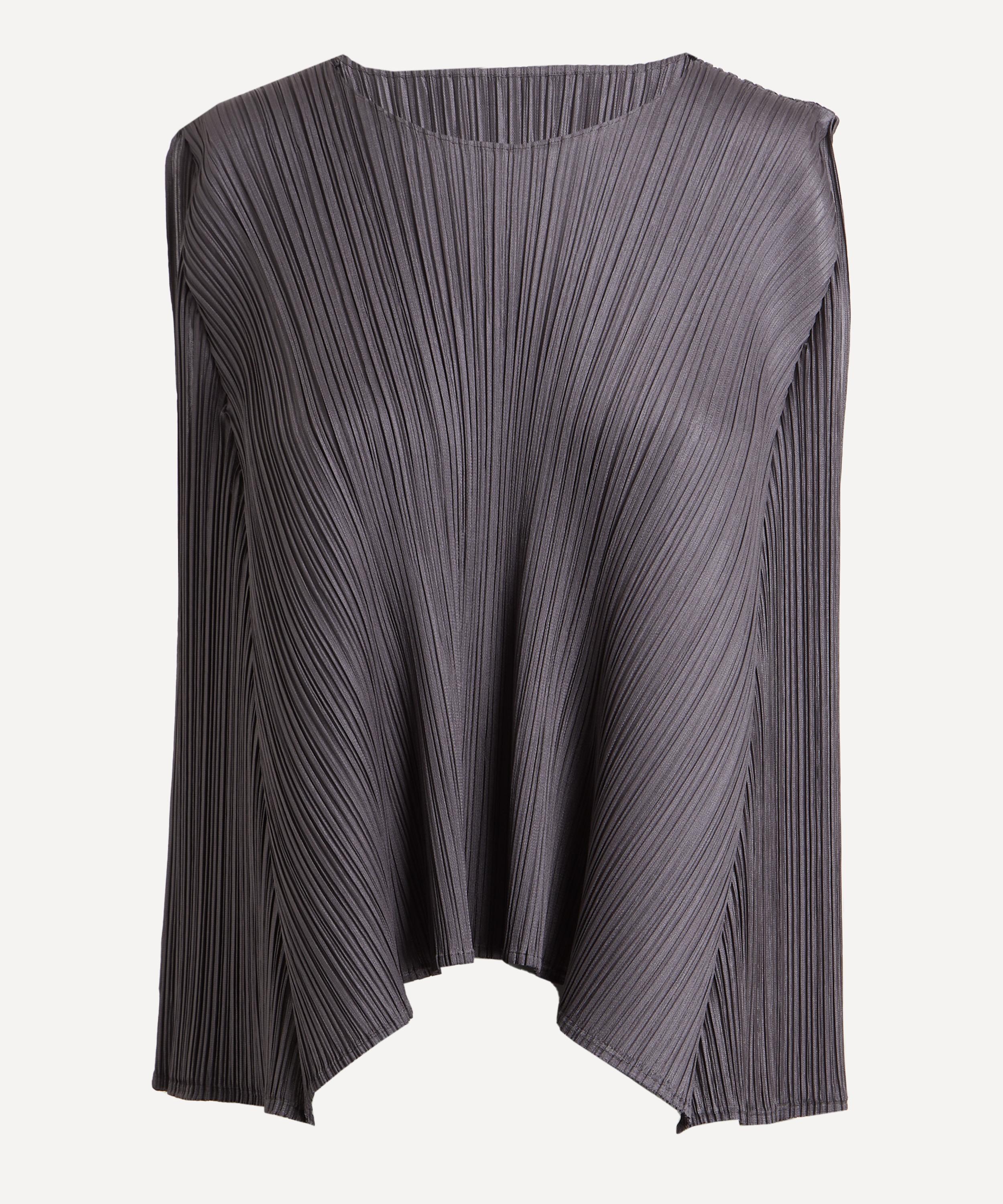 Pleats Please Issey Miyake - EFFICIENT SQUARE Grey Pleated Top image number 0