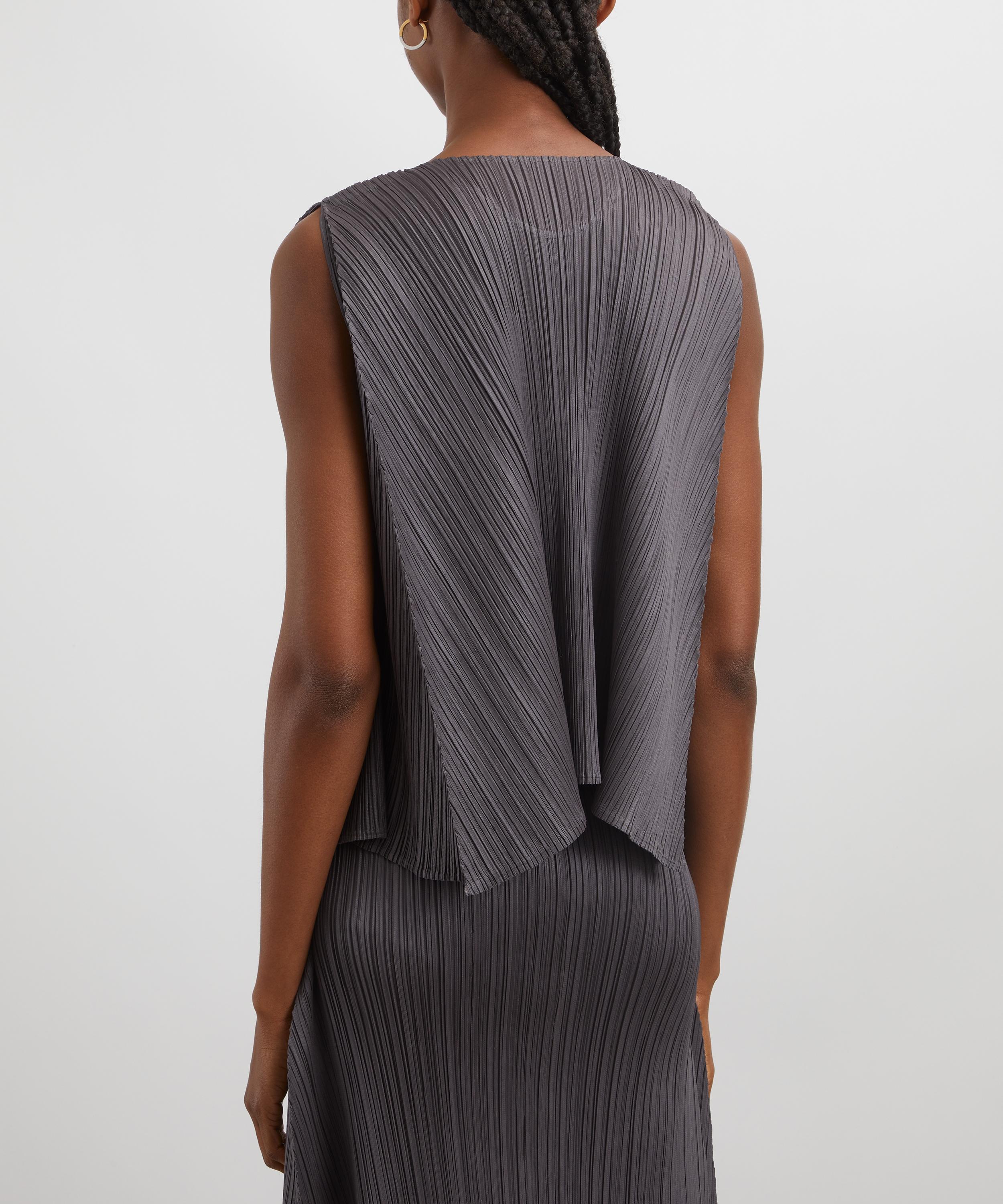 Pleats Please Issey Miyake - EFFICIENT SQUARE Grey Pleated Top image number 3