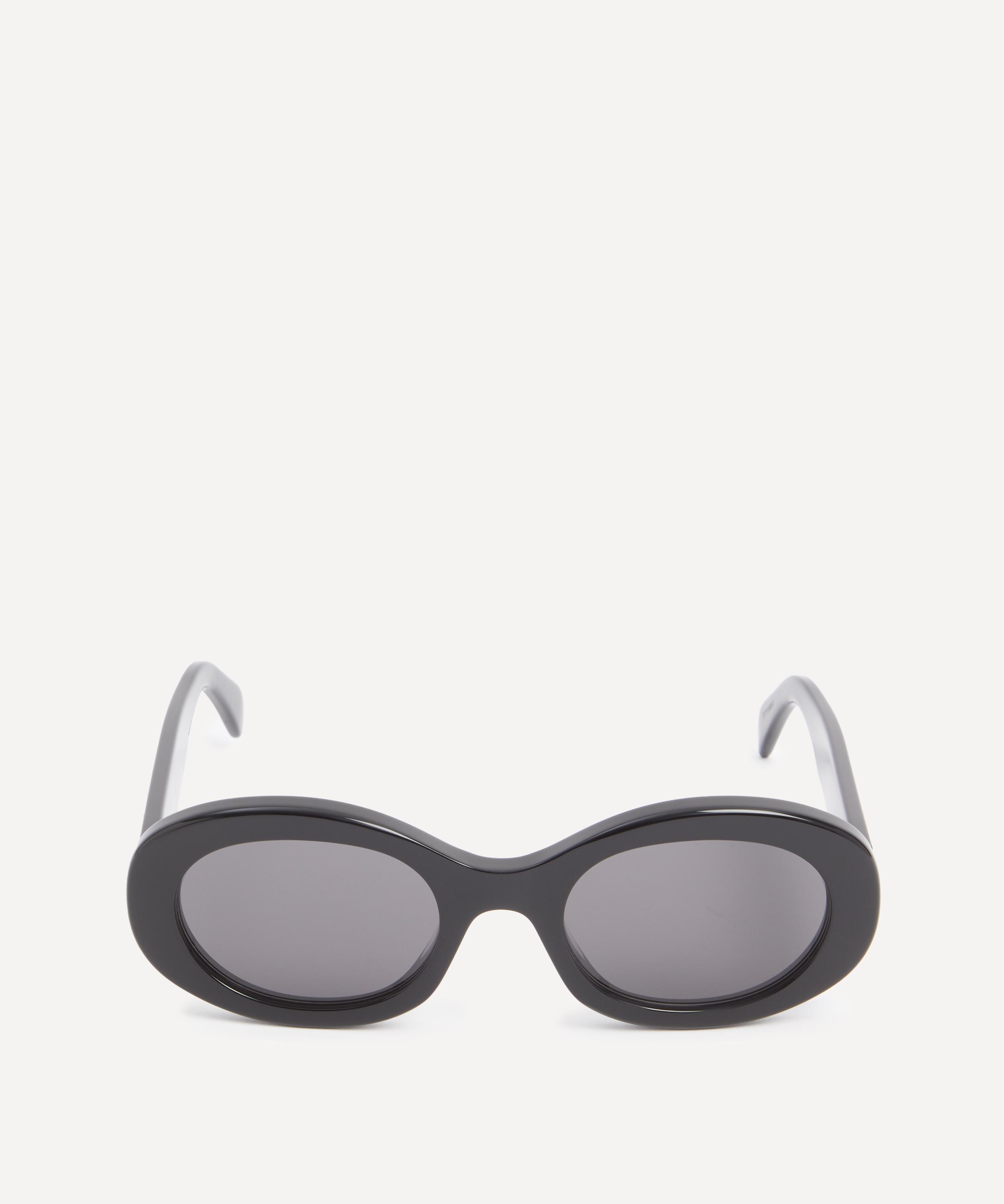 Celine - Triomphe Black Oval Acetate Sunglasses image number 0