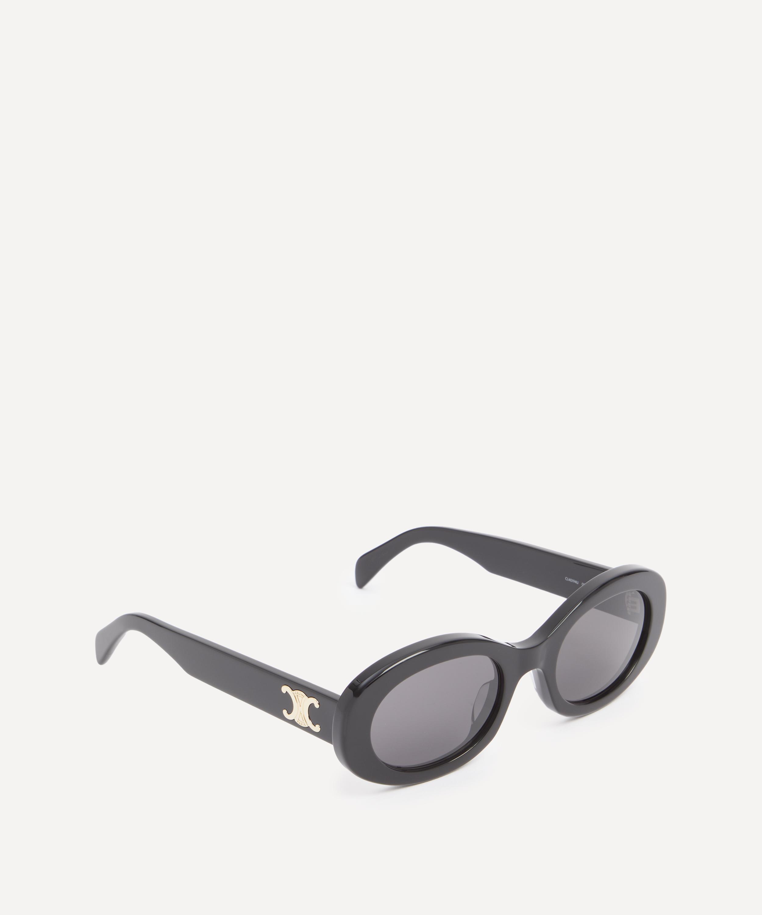 Celine - Triomphe Black Oval Acetate Sunglasses image number 1