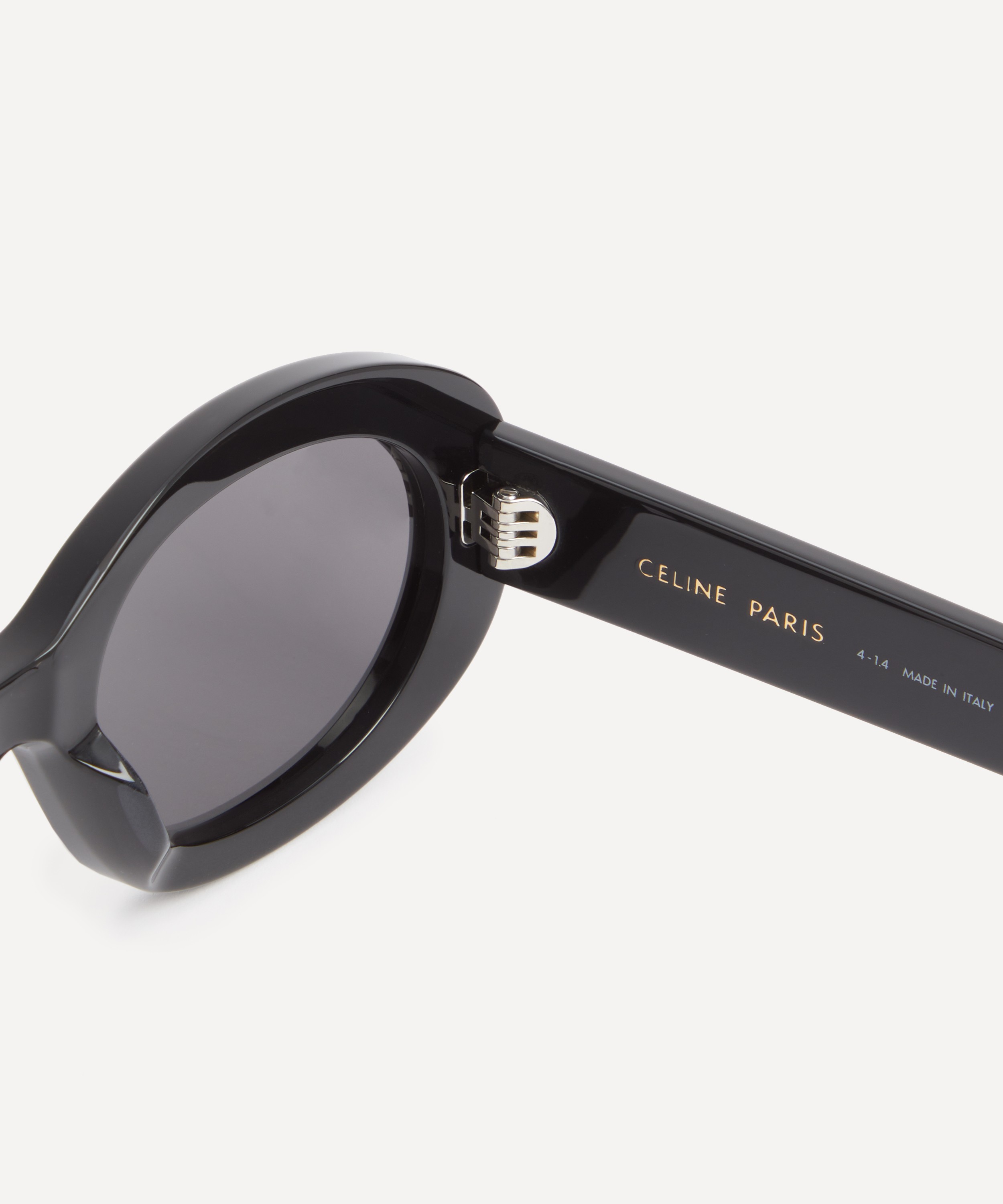 Celine - Triomphe Black Oval Acetate Sunglasses image number 2