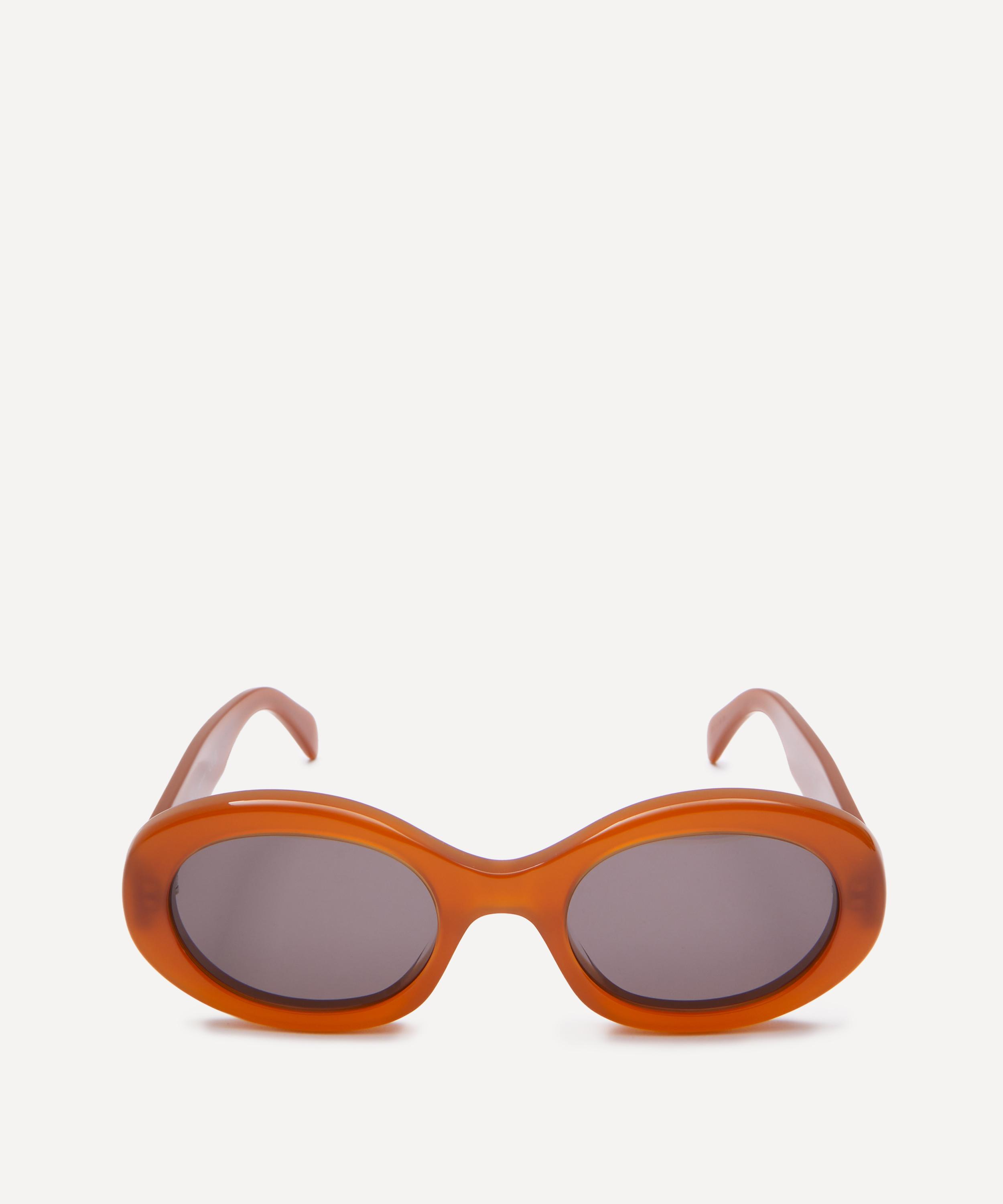 Celine - Triomphe Oval Shiny Acetate Sunglasses