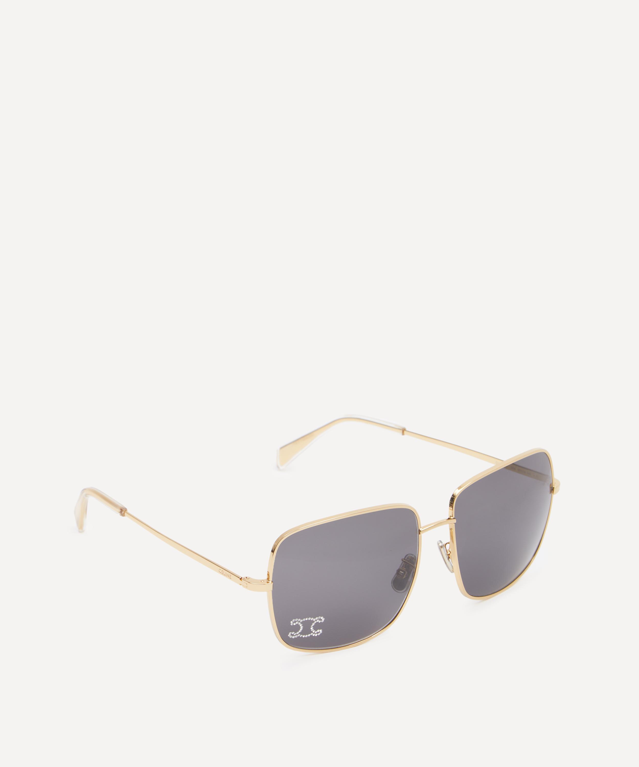 Celine - Rhinestone Triomphe Square Sunglasses image number 1