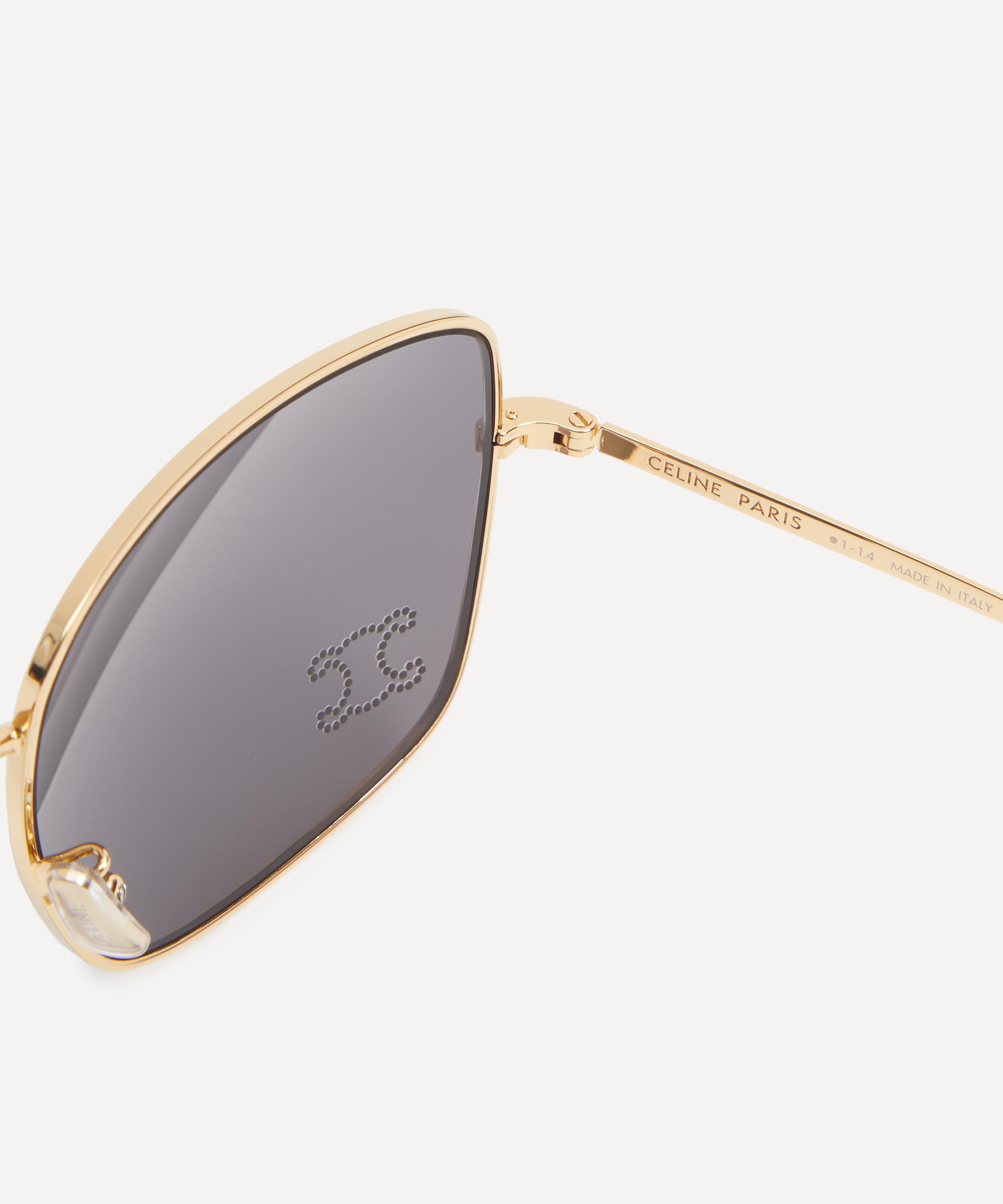 Celine - Rhinestone Triomphe Square Sunglasses image number 2