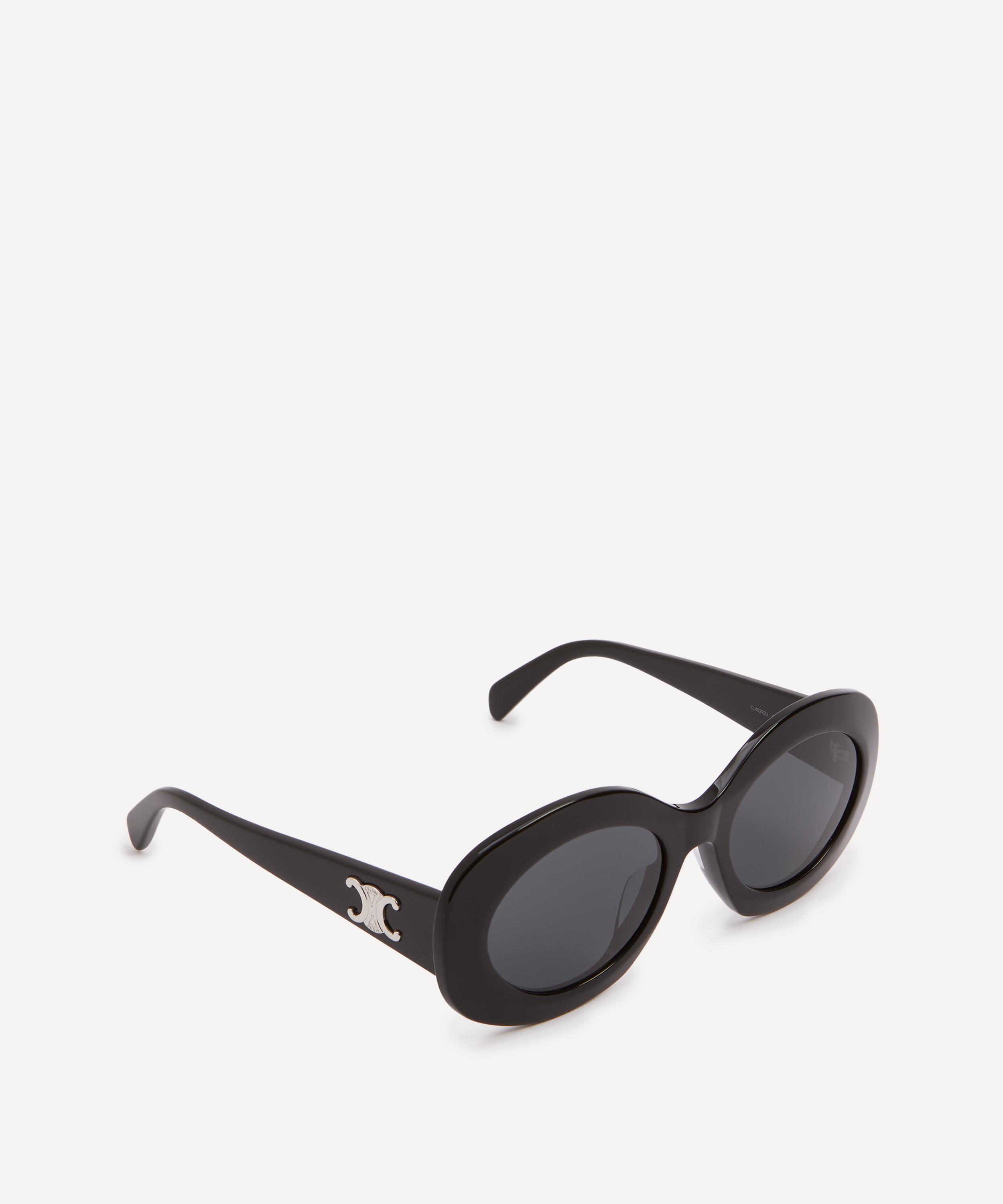 Celine - Triomphe Chunky Oval Shiny Acetate Sunglasses image number 1