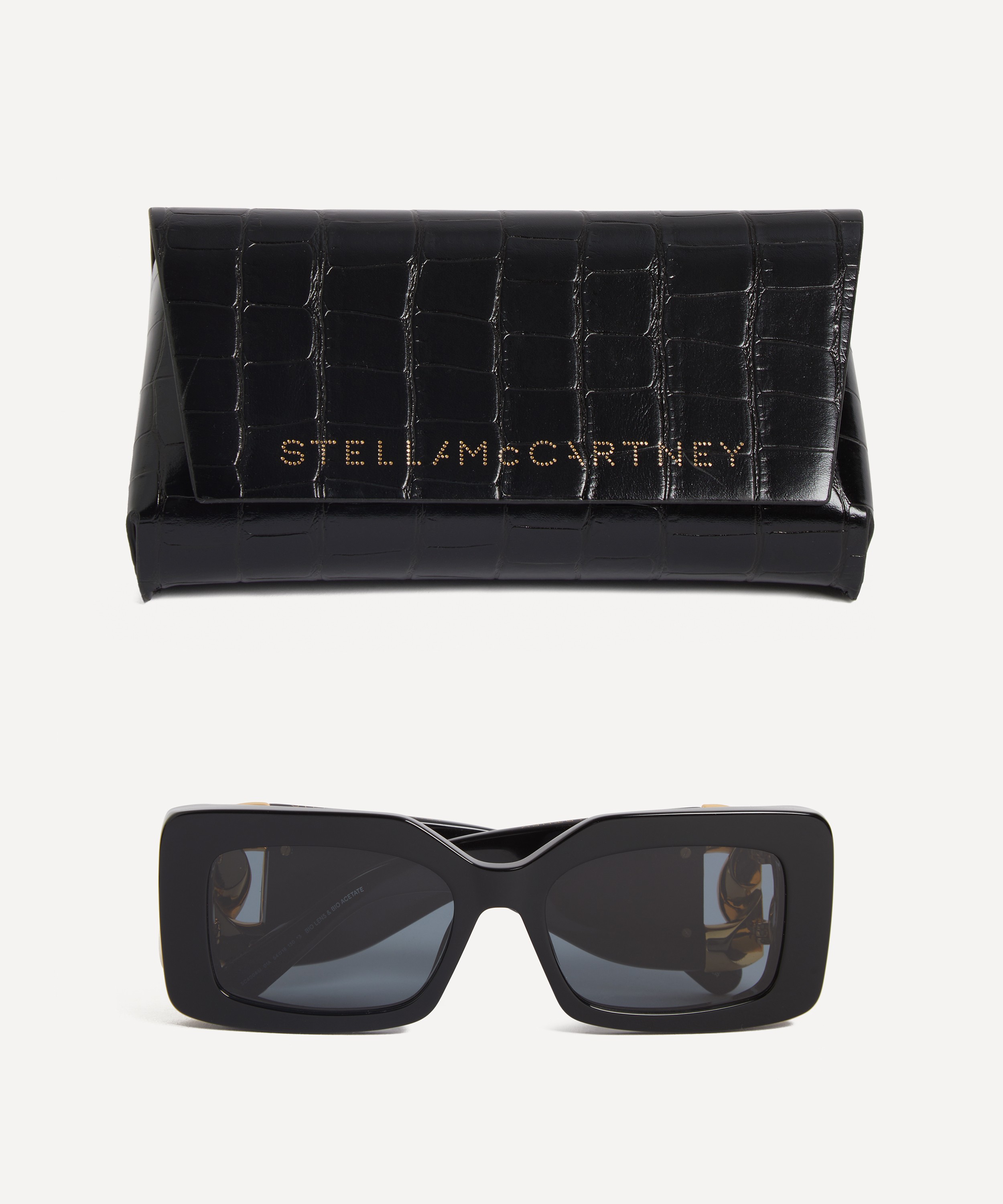 Stella McCartney - Square Chain-Link Acetate Sunglasses image number 3