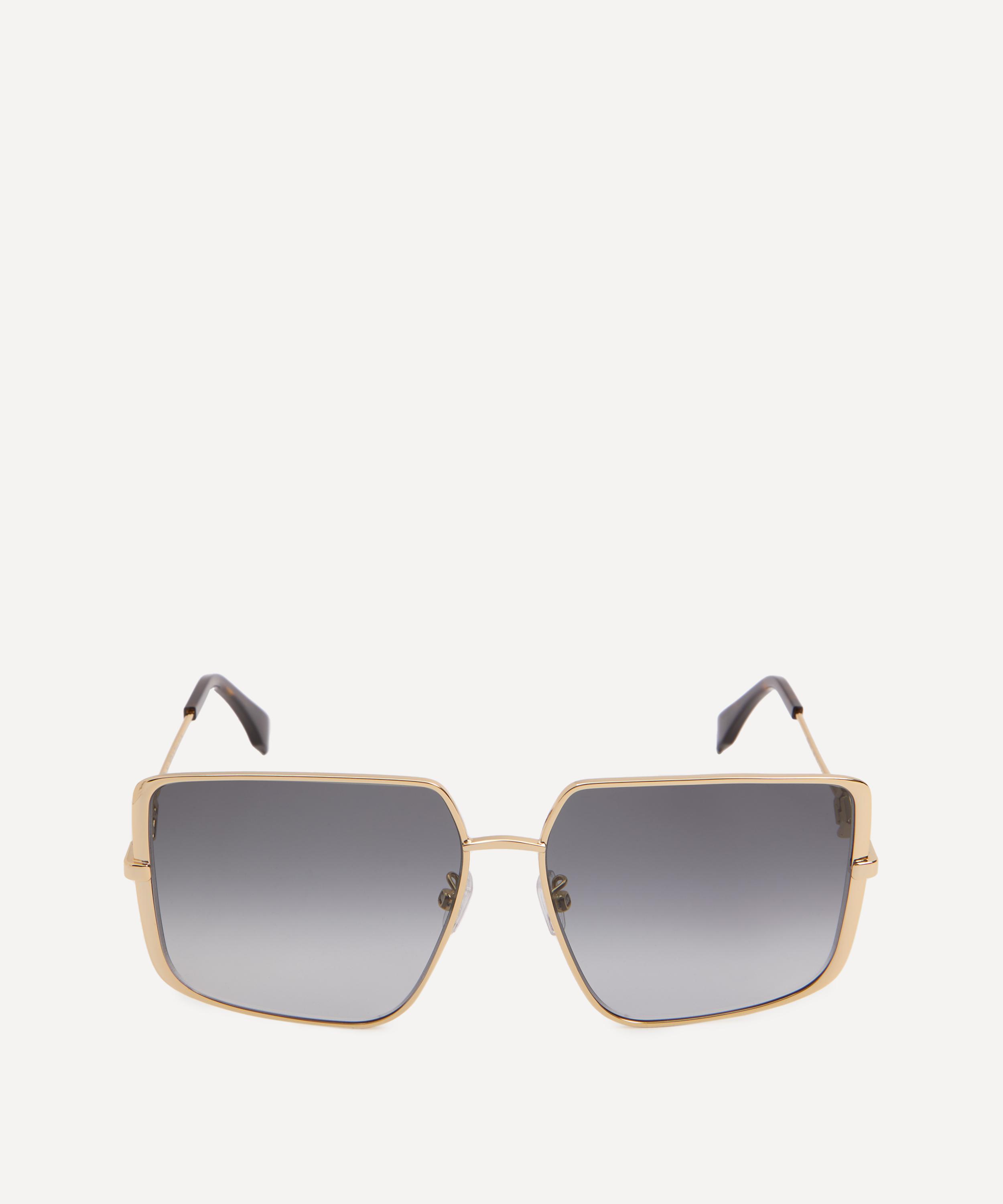 Fendi - Square FF Diamonds Metal Sunglasses