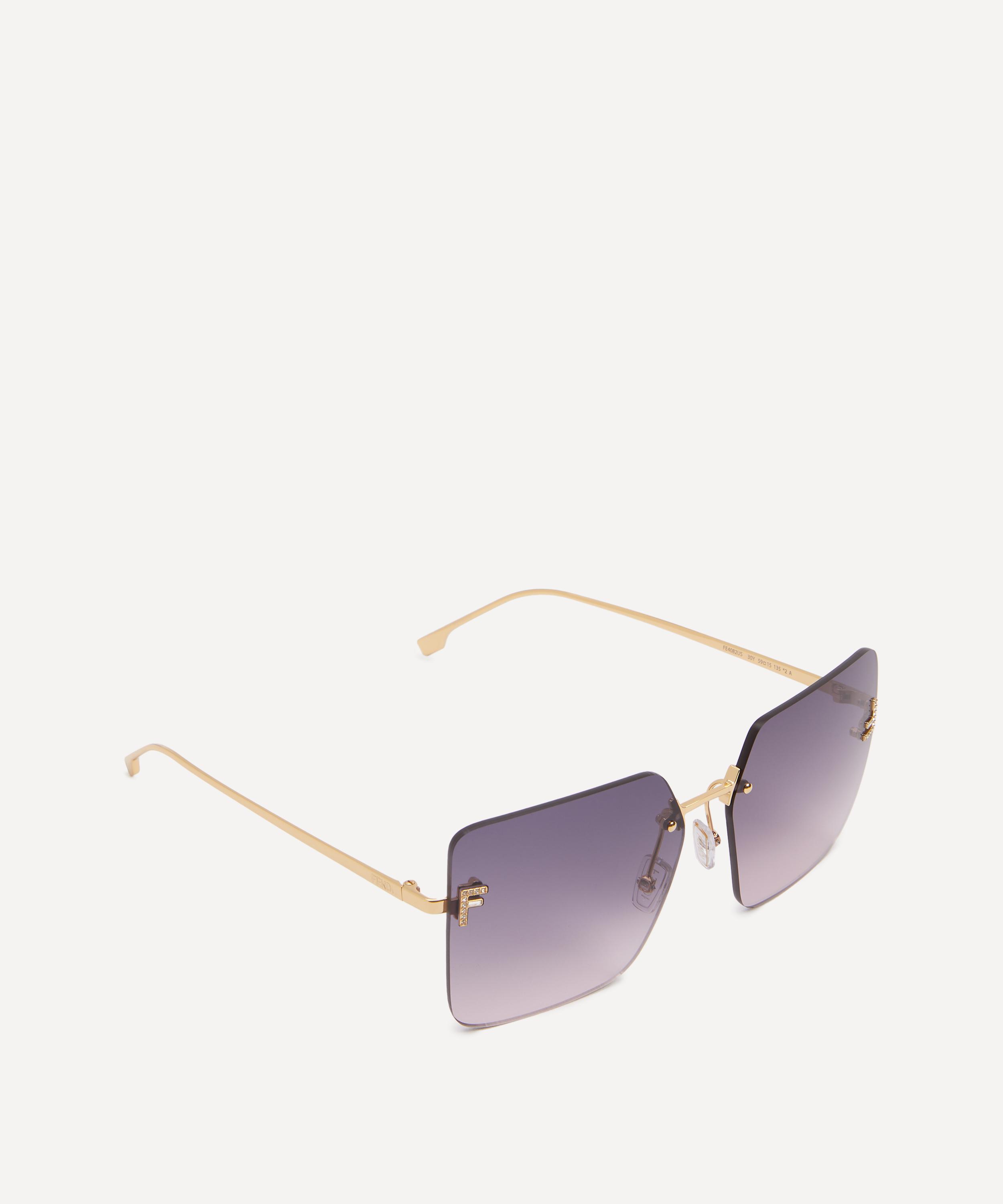 Fendi - Square FF Diamonds Metal Sunglasses image number 1