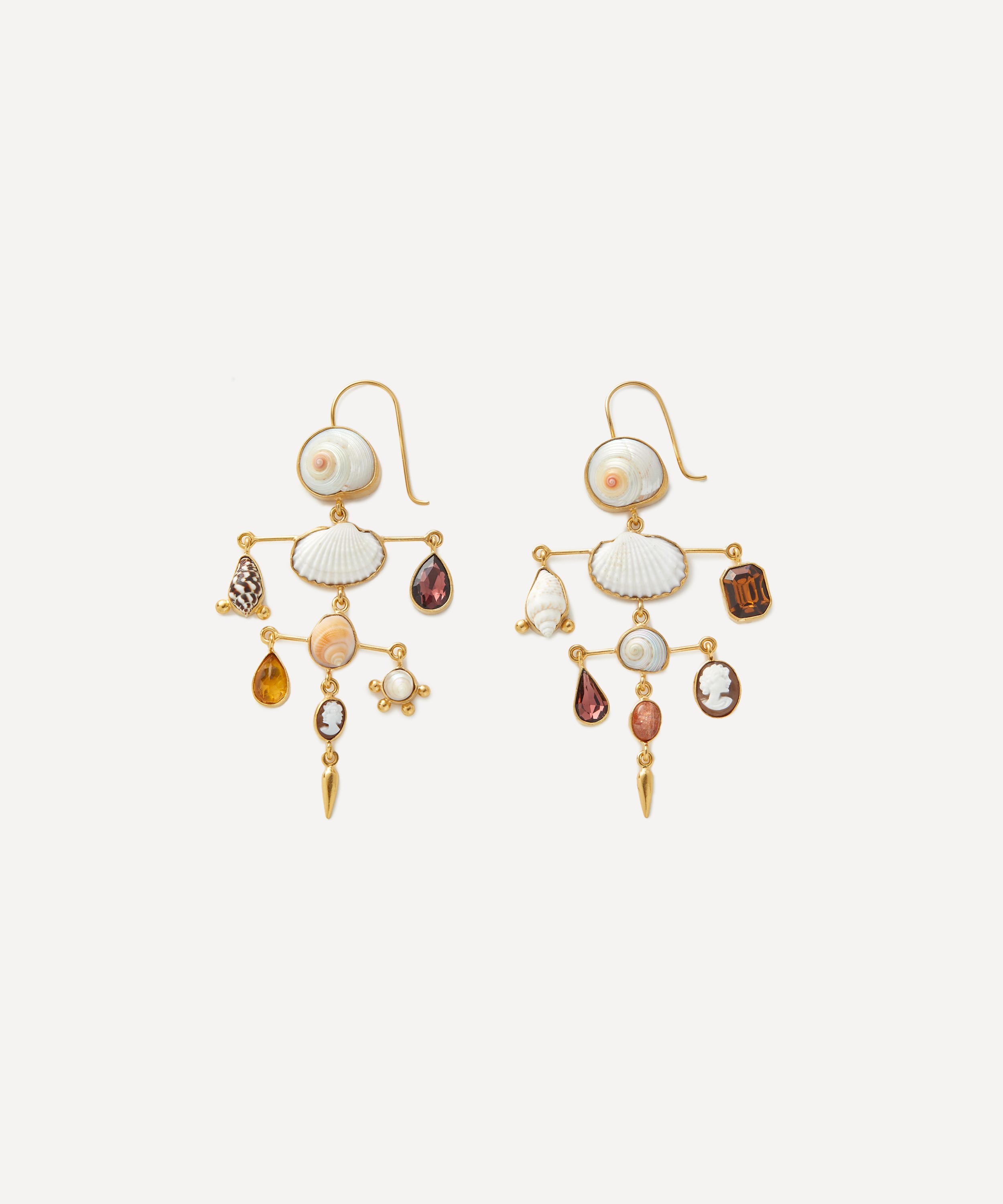 Grainne Morton - 18ct Gold-Plated Layered Victorian Drop Earrings image number 0