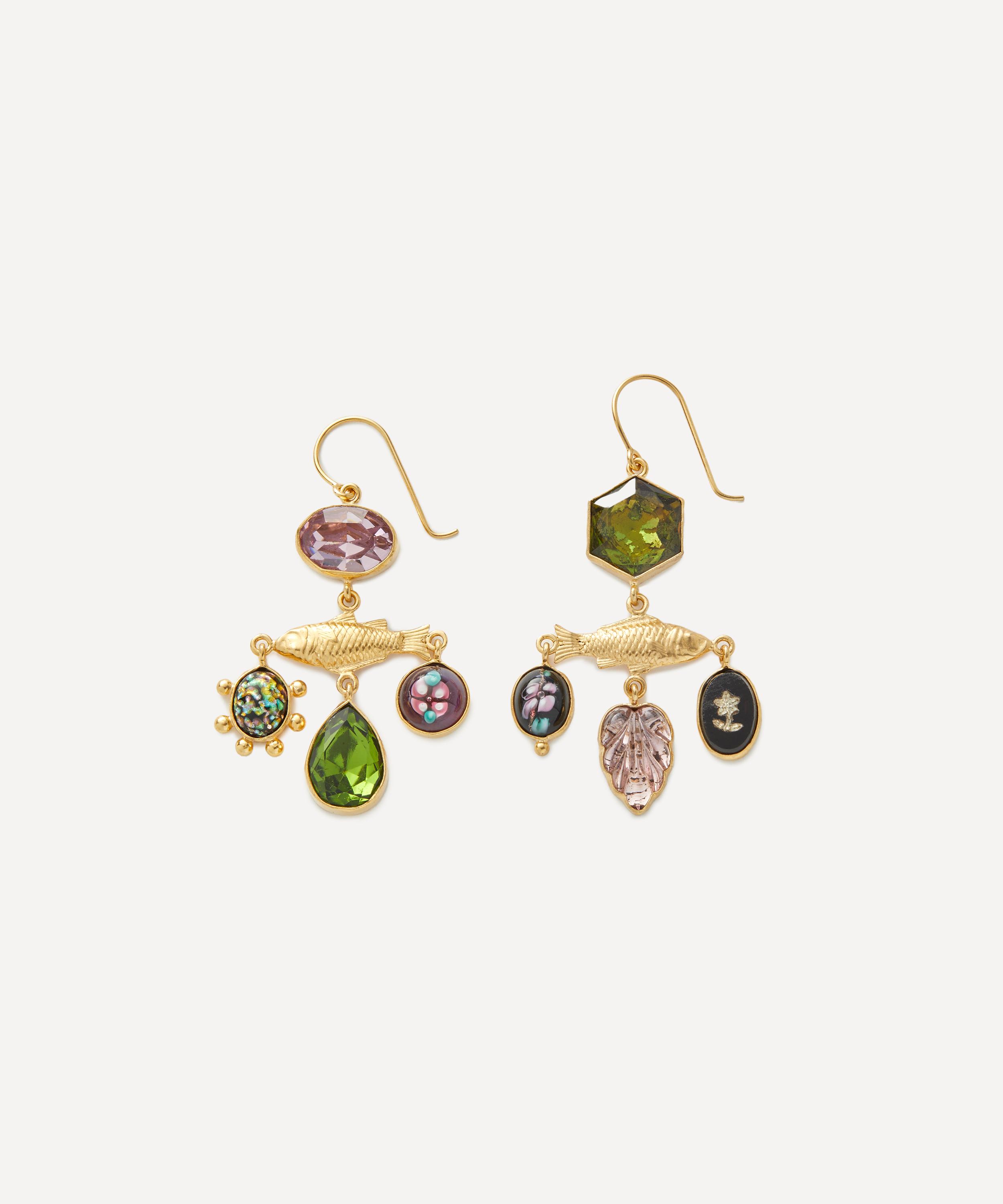 Grainne Morton - 18ct Gold-Plated Fish Balance Drop Earrings image number 0