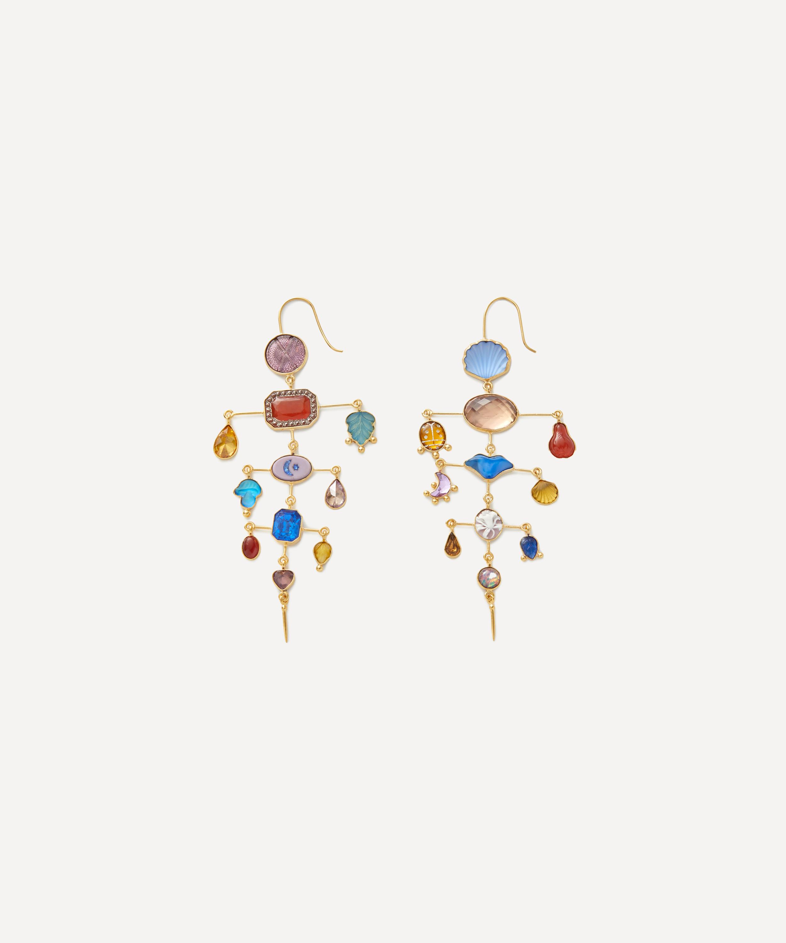 Grainne Morton - 18ct Gold-Plated Multi-Layer Balance Victorian Drop Earrings image number 0