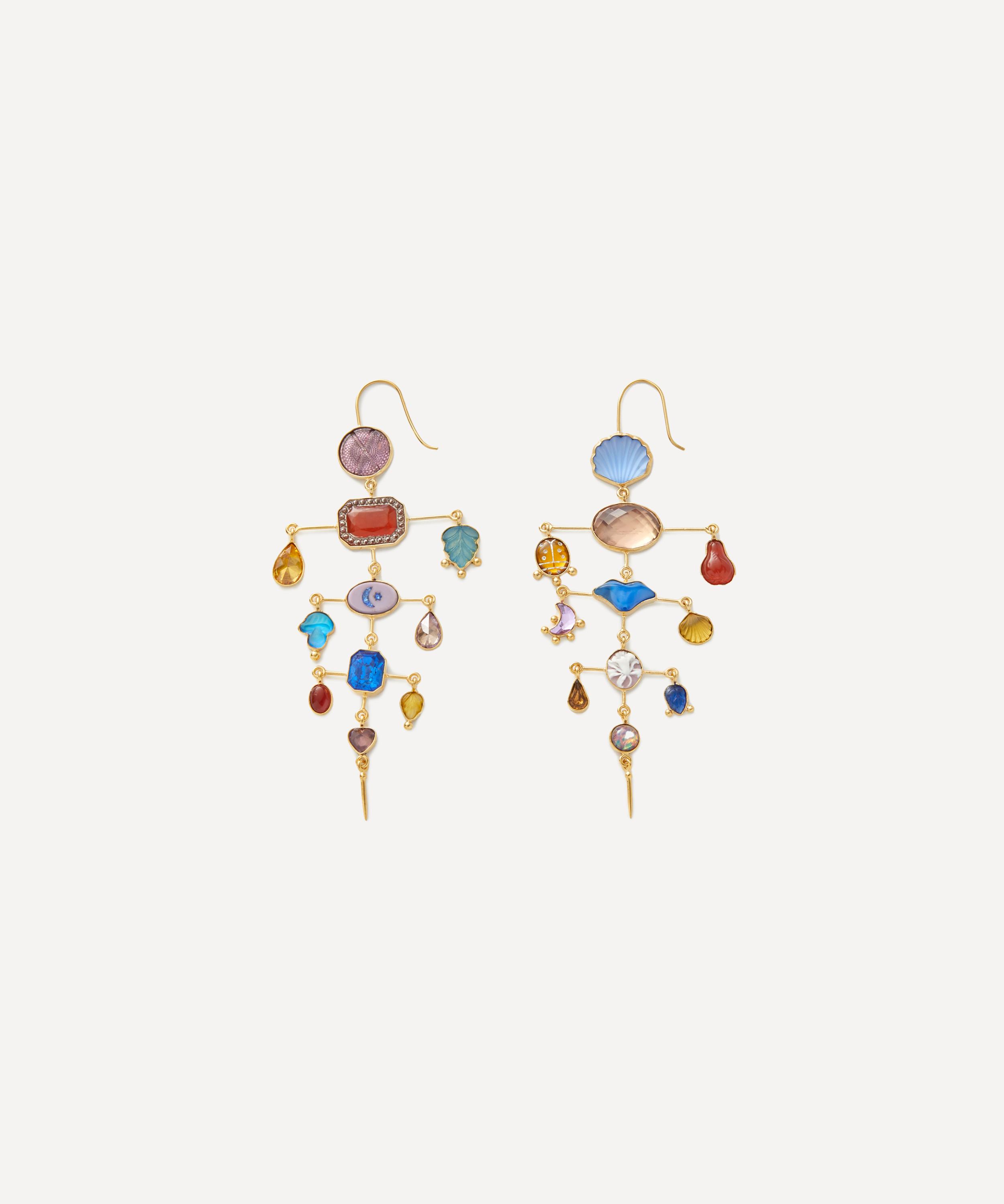 Grainne Morton - 18ct Gold-Plated Multi-Layer Balance Victorian Drop Earrings