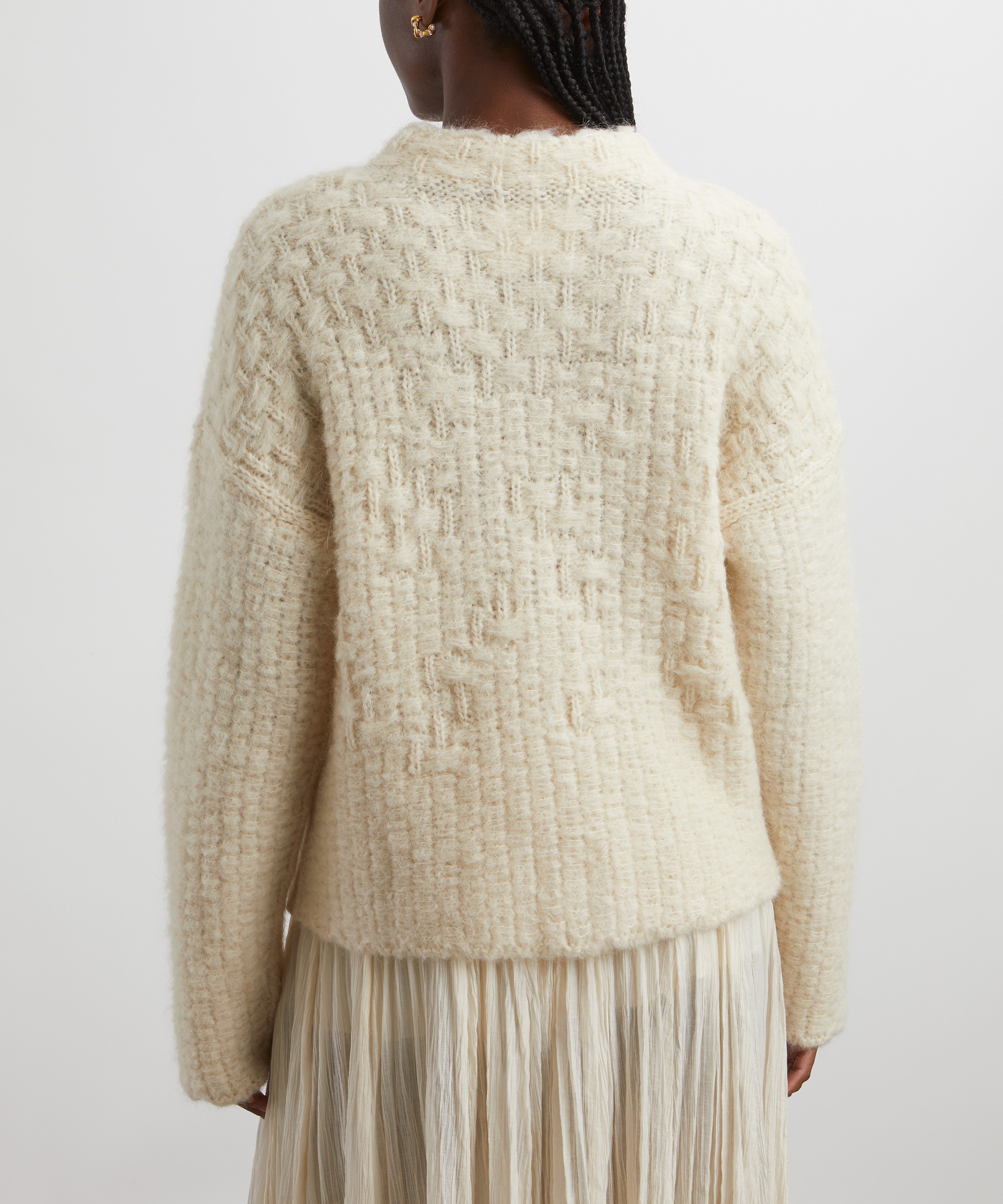 Jil Sander - Alpaca Mohair Basketweave Mock Neck Jumper image number 3