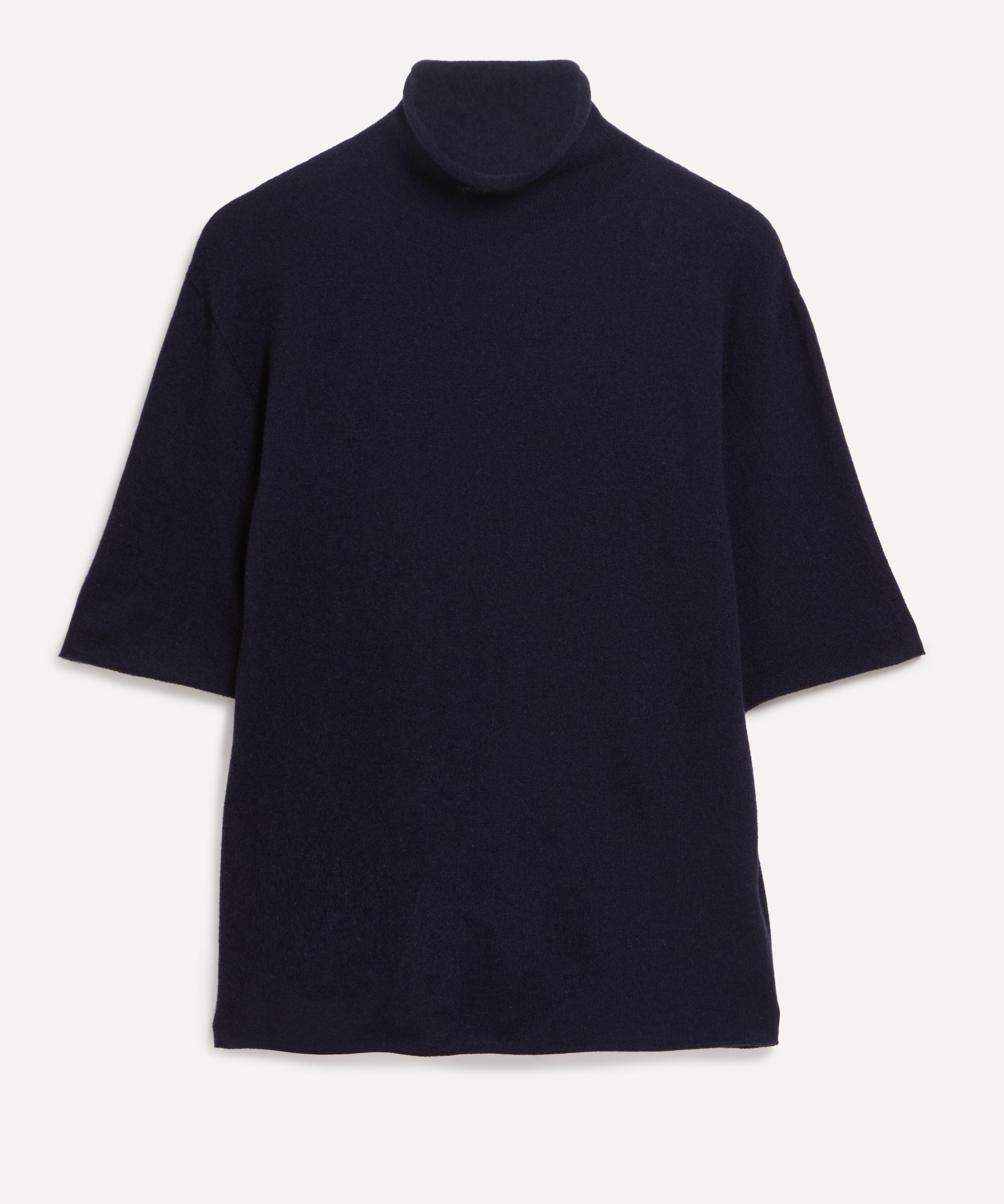 Jil Sander - Indigo Short Sleeve High Neck Cashmere Jumper image number 0