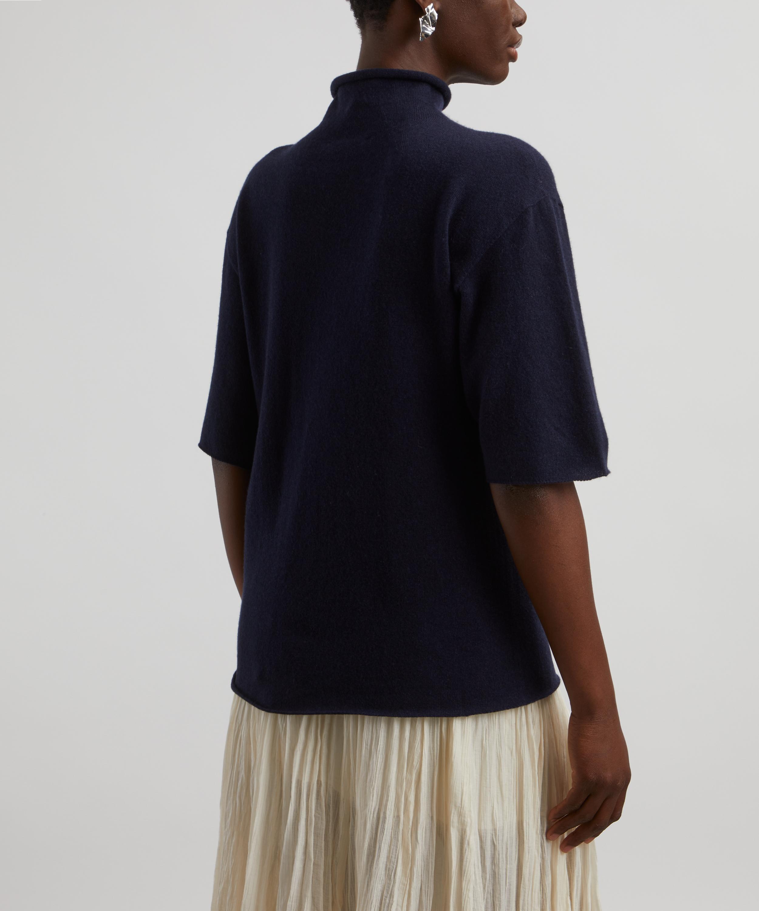 Jil Sander - Indigo Short Sleeve High Neck Cashmere Jumper image number 3