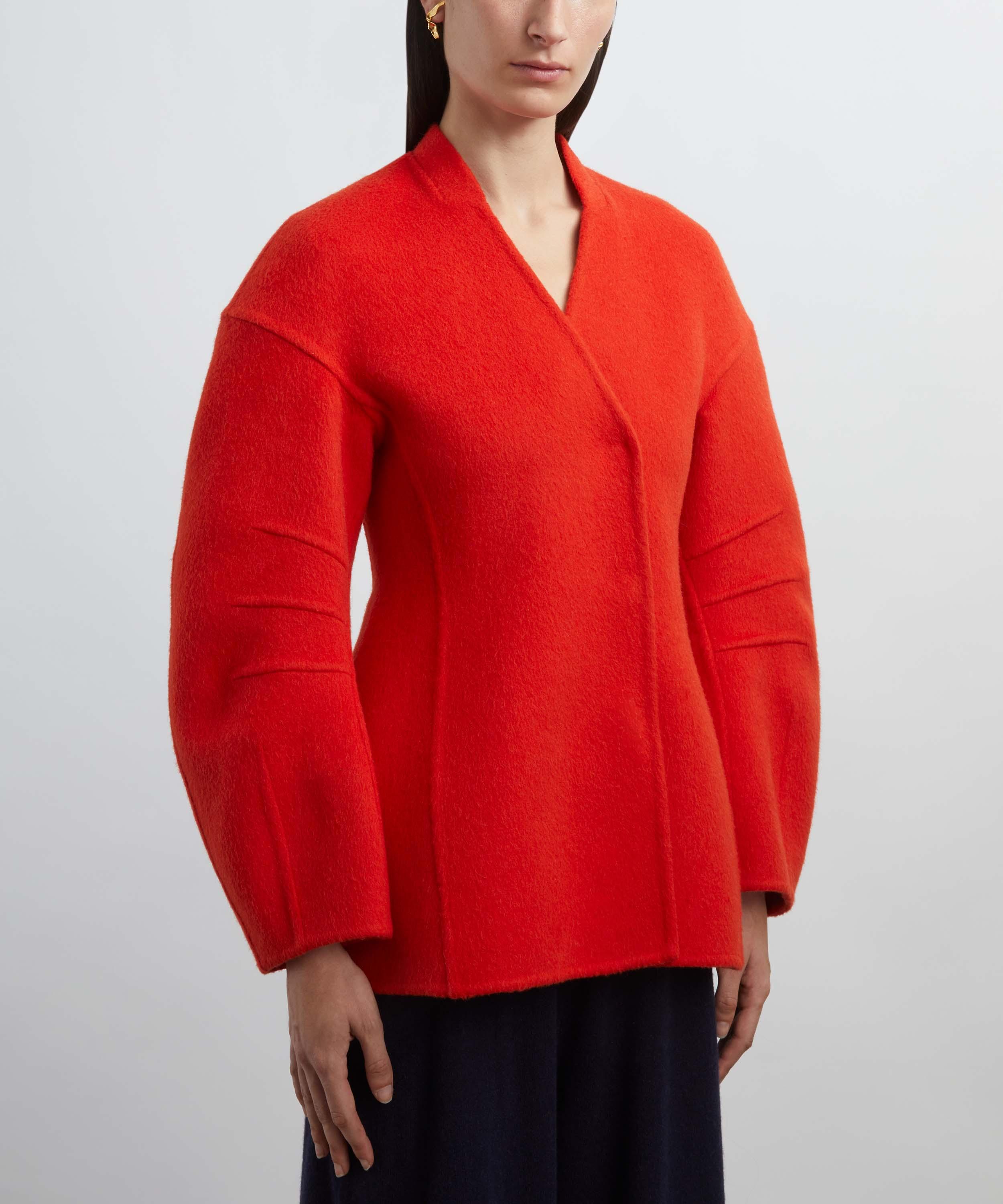 Jil Sander - Red Sculpted Wool-Blend Jacket  image number 2