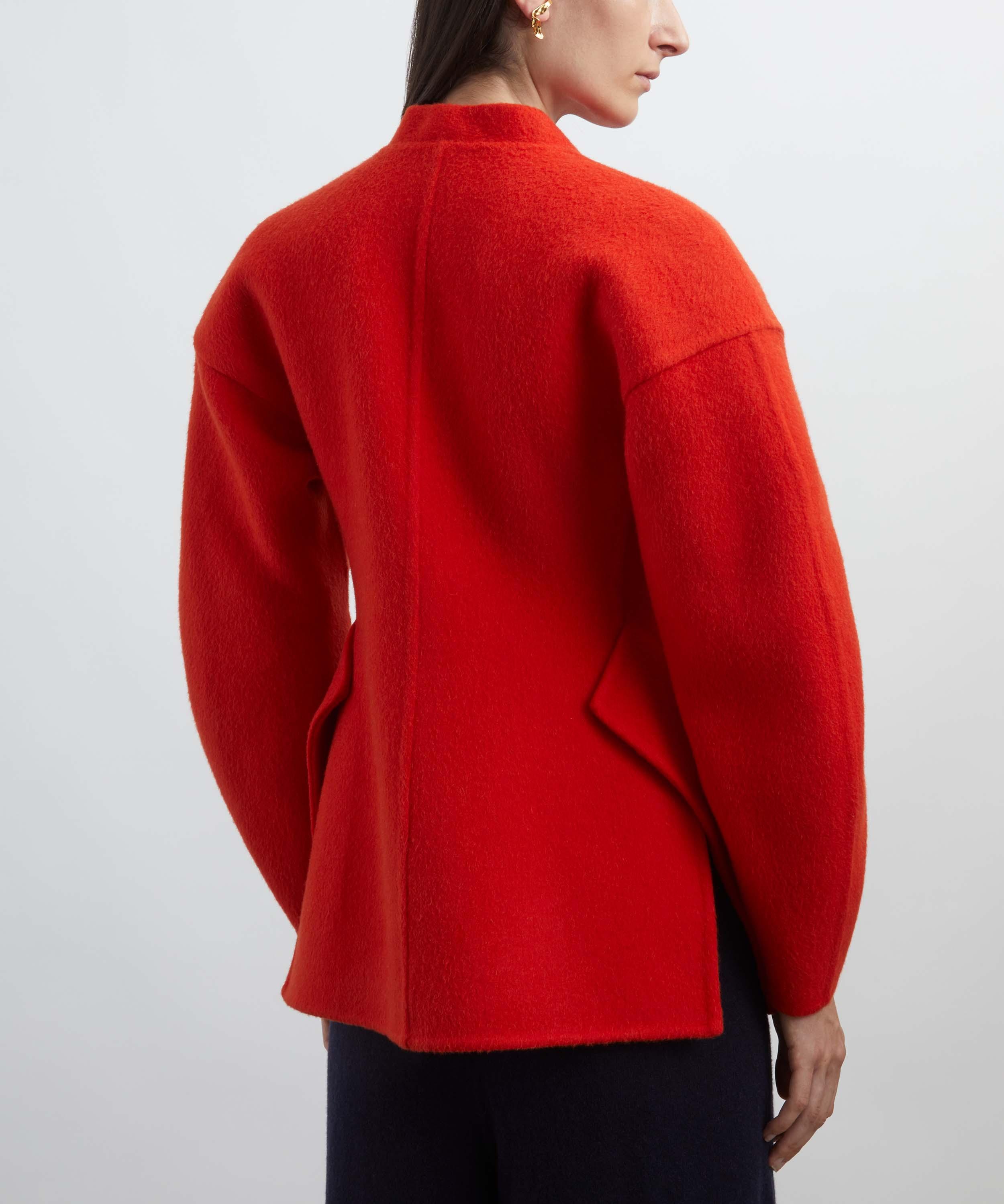 Jil Sander - Red Sculpted Wool-Blend Jacket  image number 3