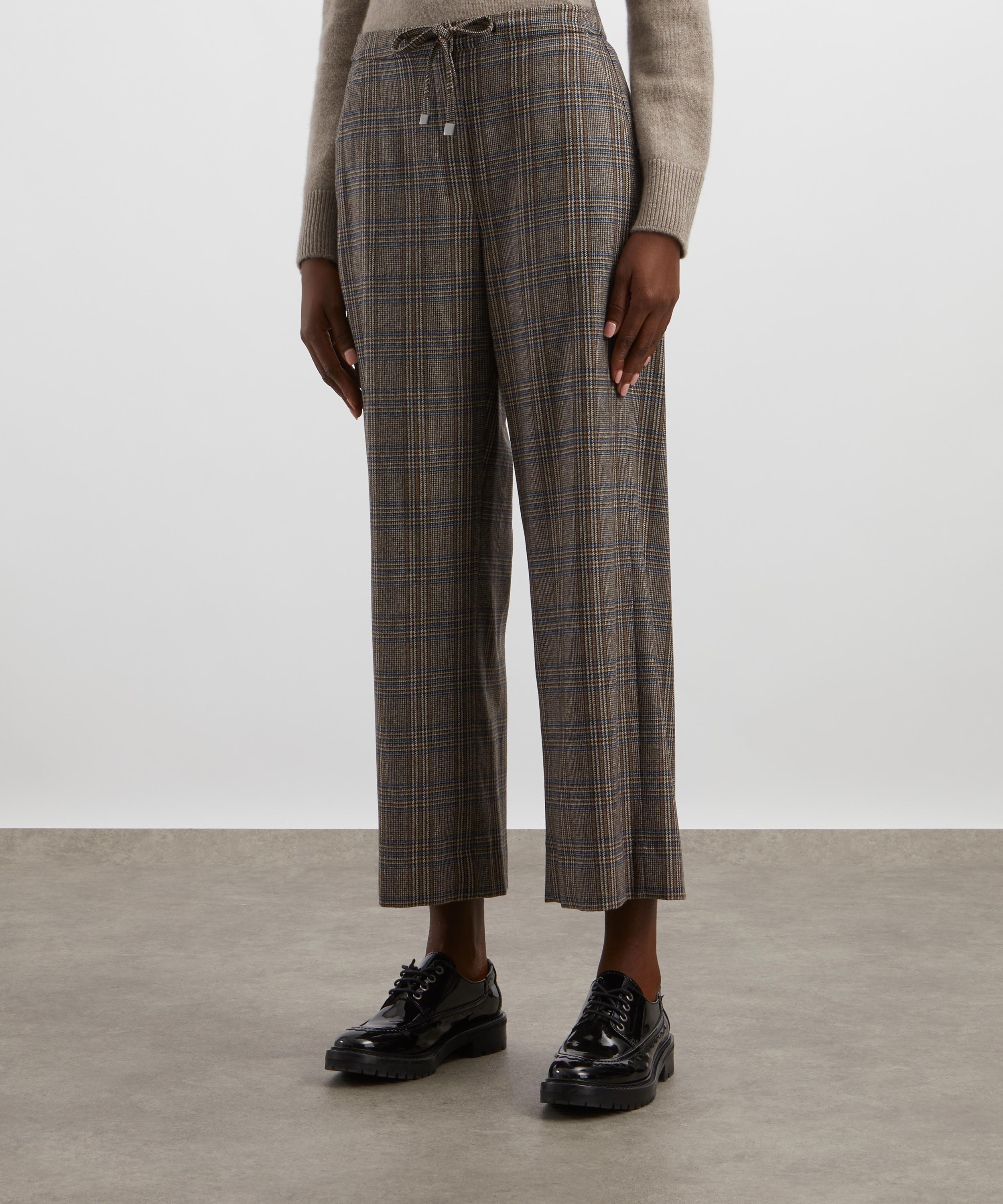 S Max Mara - Letizia Checked Wool-Blend Trousers image number 2