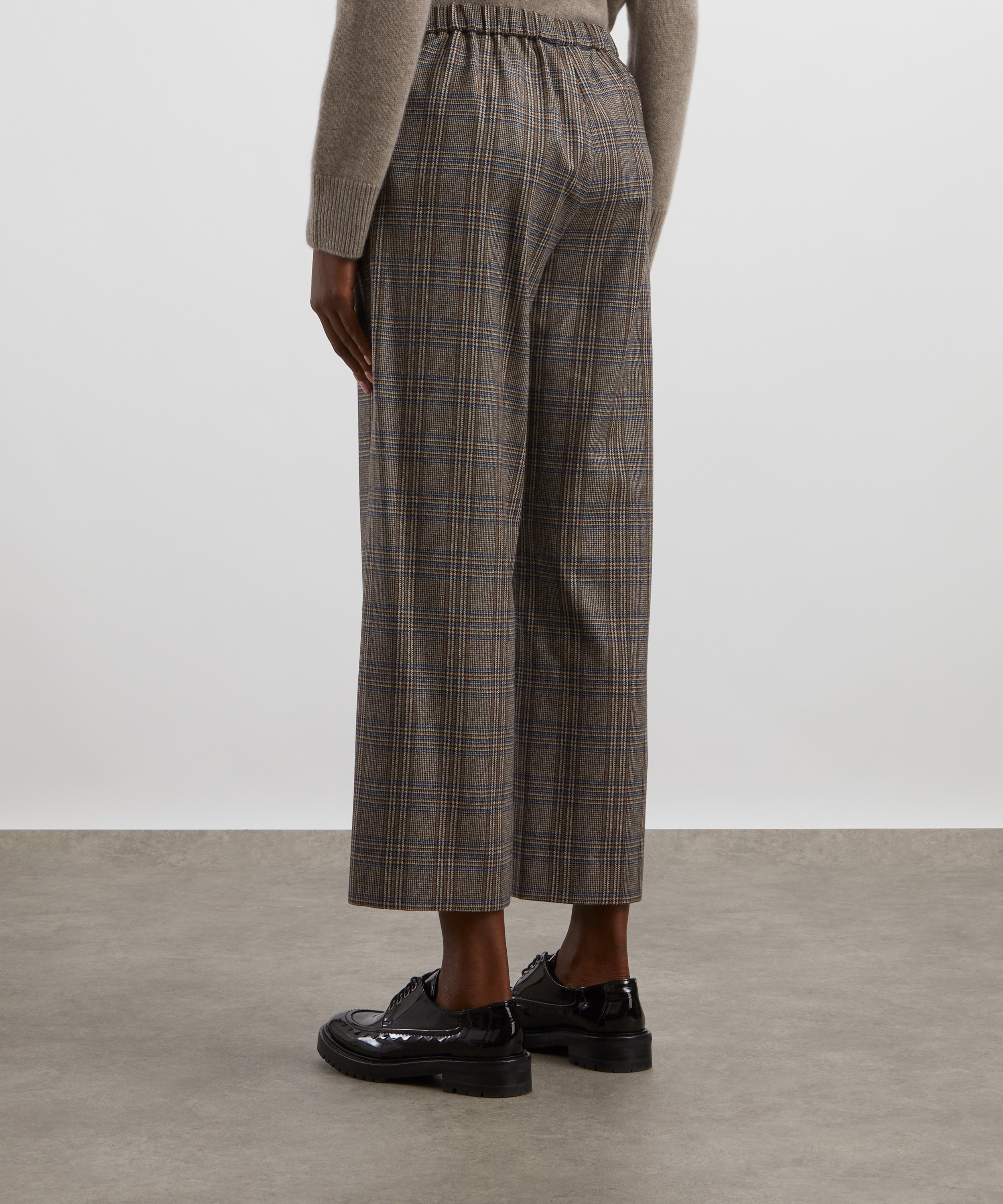 S Max Mara - Letizia Checked Wool-Blend Trousers image number 3