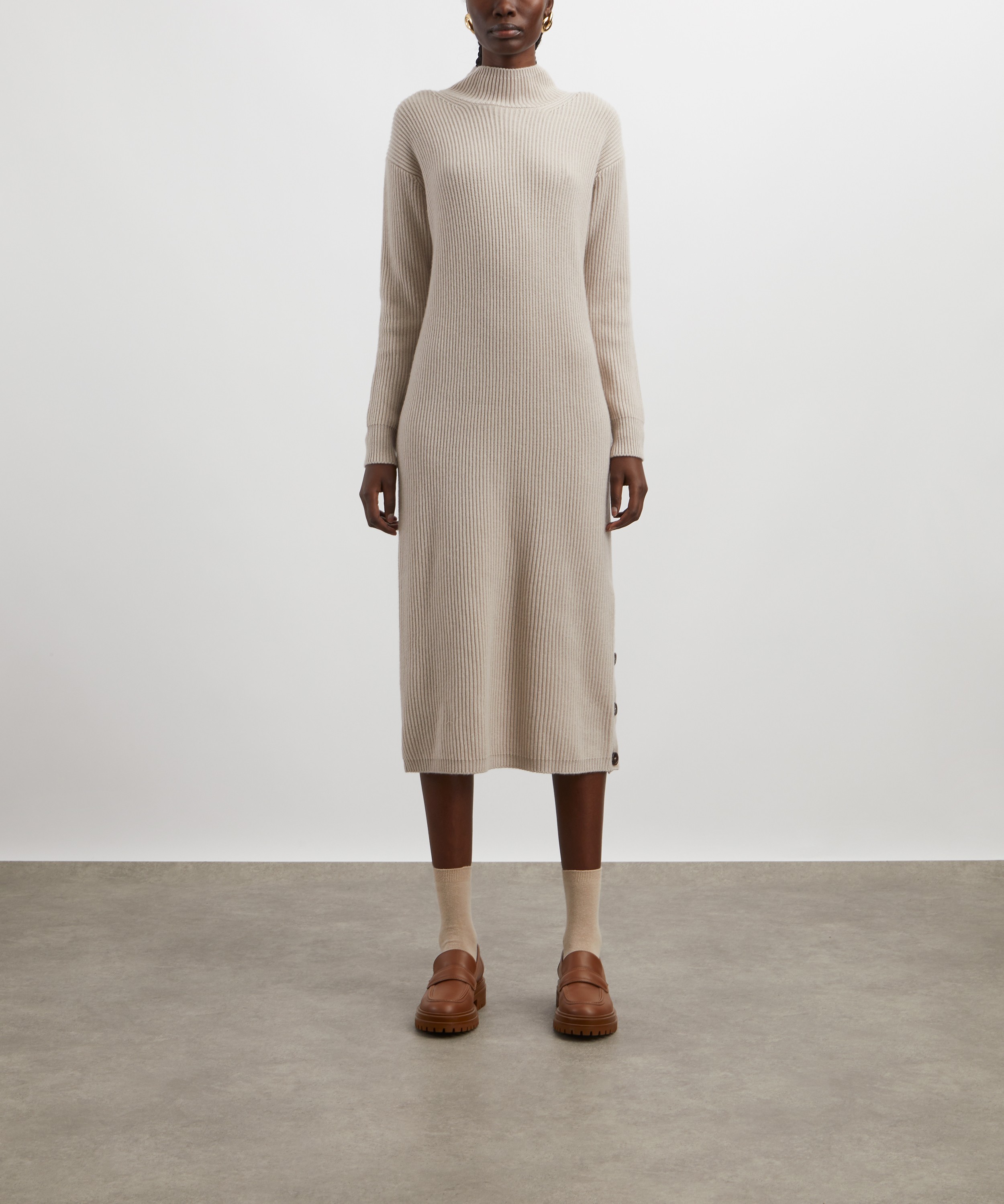 S Max Mara - Vincita Wool-Cashmere Turtleneck Dress image number 2