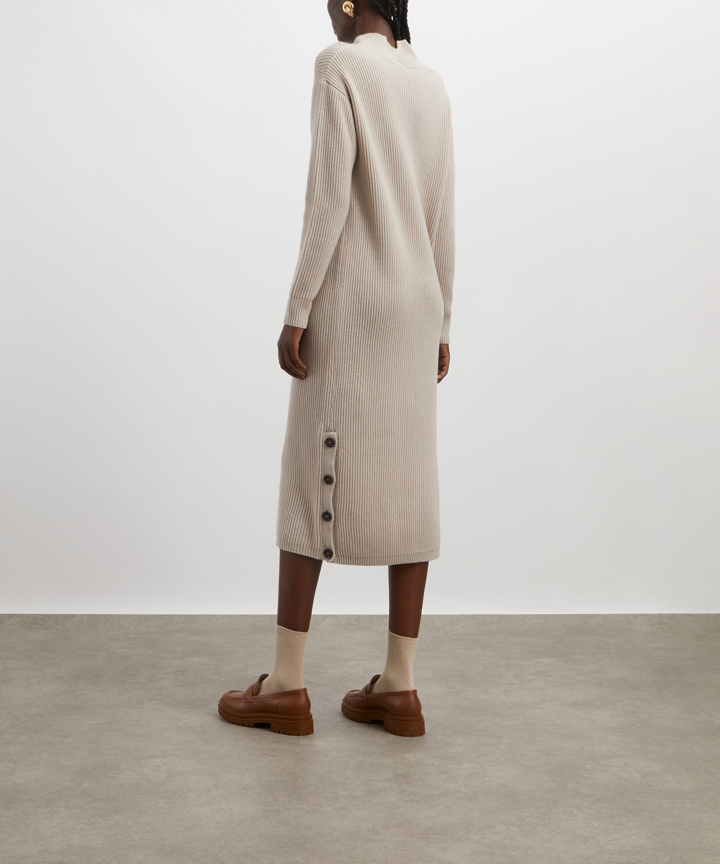 S Max Mara - Vincita Wool-Cashmere Turtleneck Dress image number 3