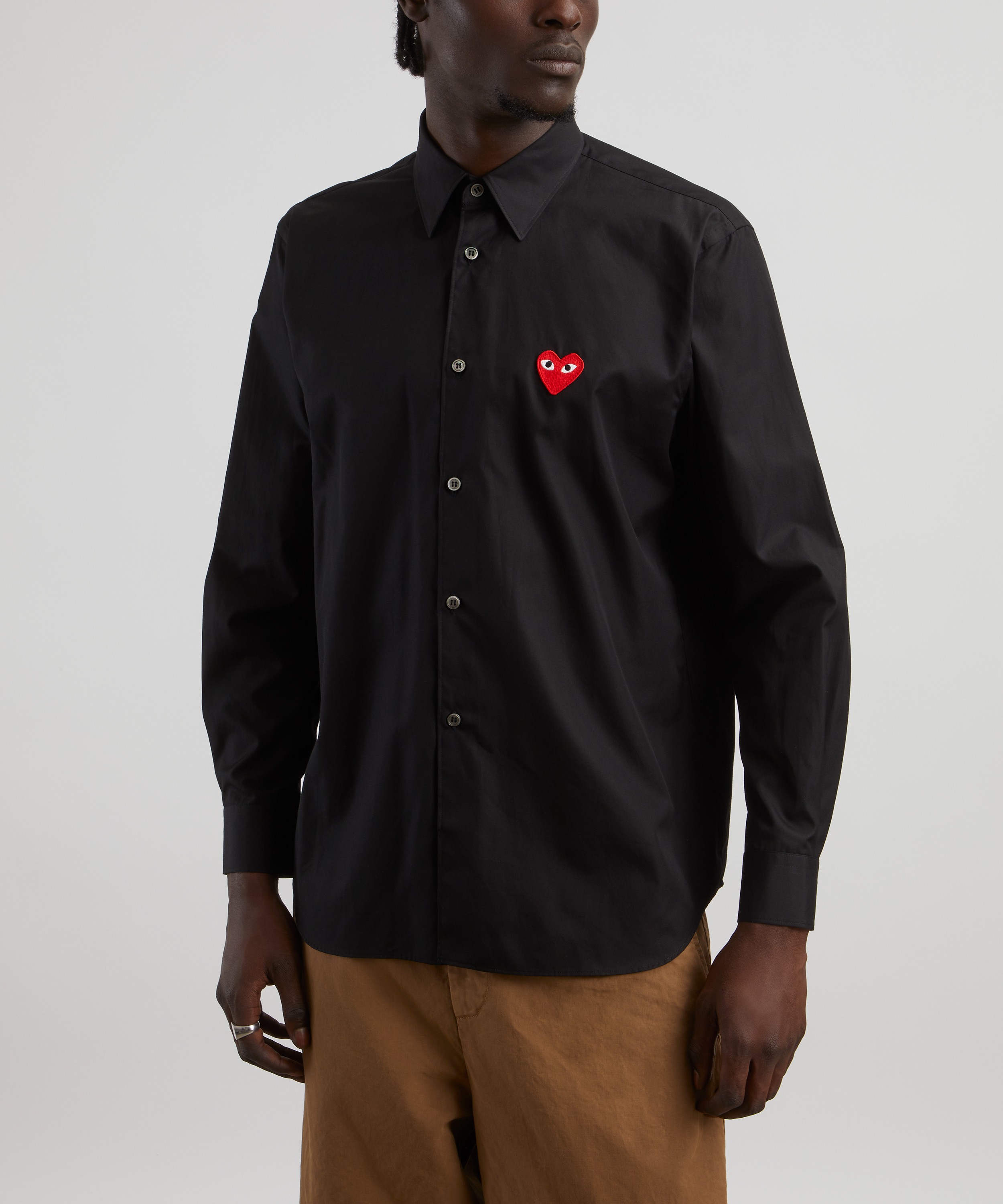 Comme des Garçons Play - Heart Logo Patch Cotton Shirt image number 2