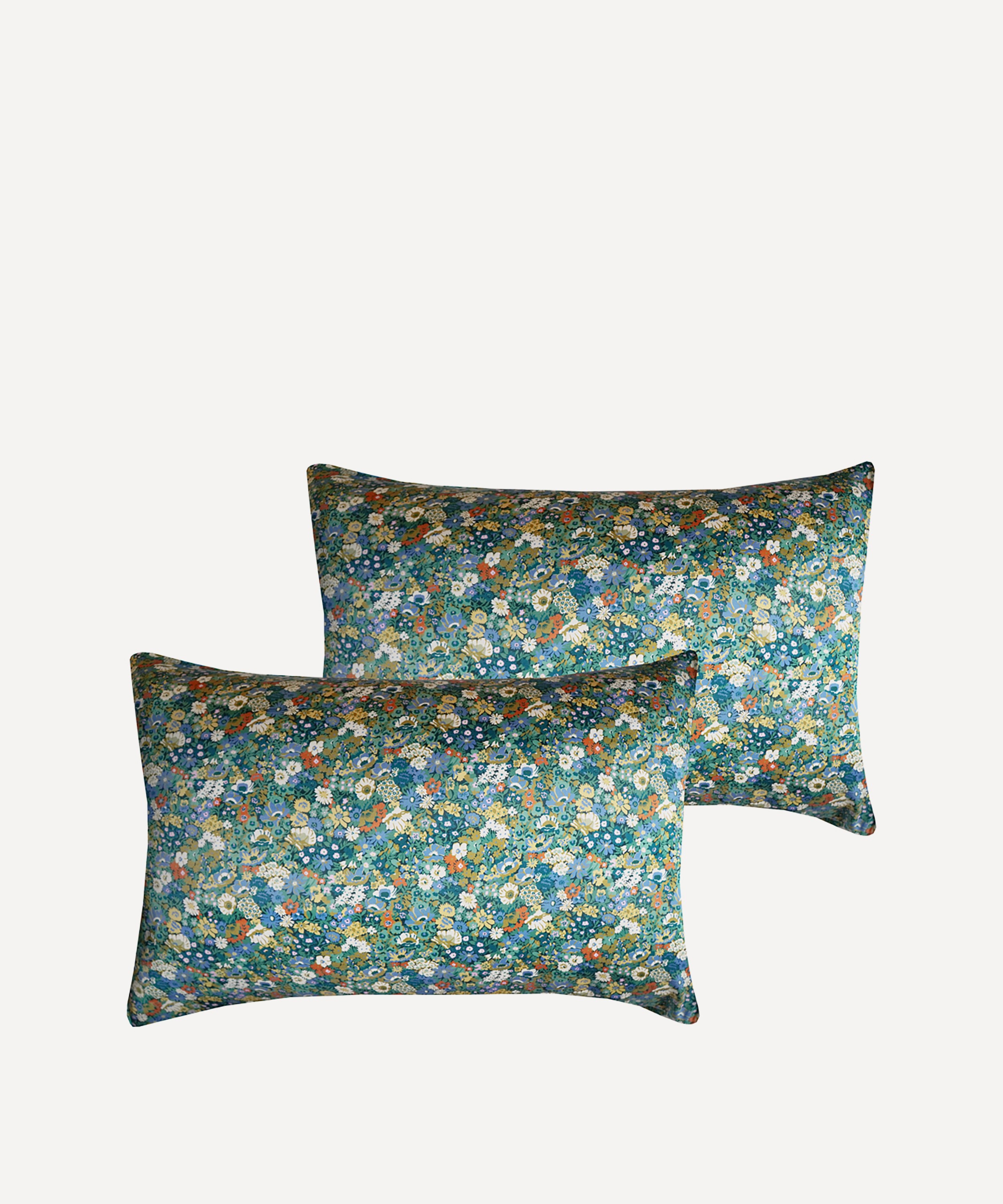 Coco & Wolf - Thorpeness Green Silk Pillowcases Set of Two image number 0