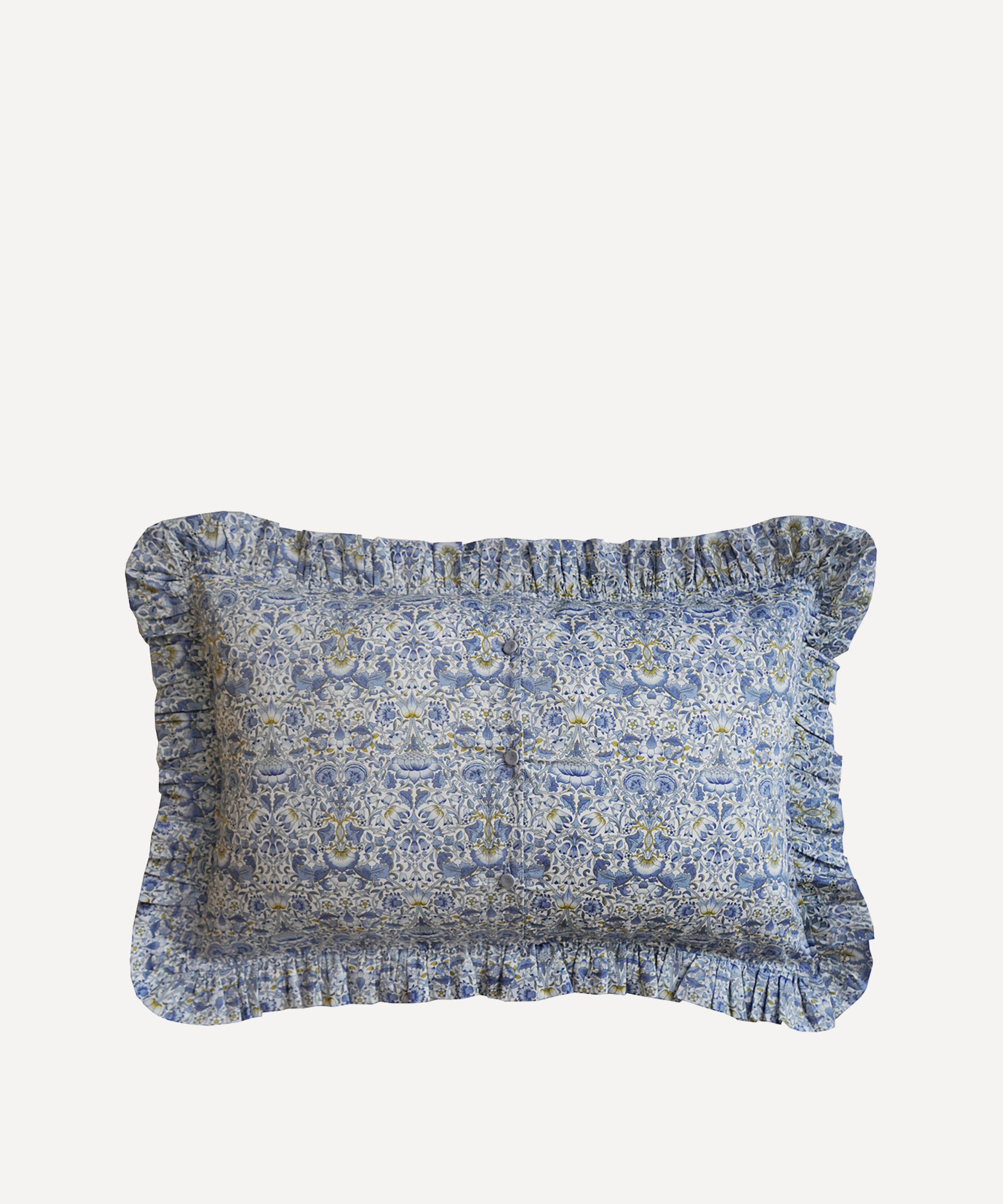 Coco & Wolf - Lodden China Blue Oblong Ruffle Cushion image number 2