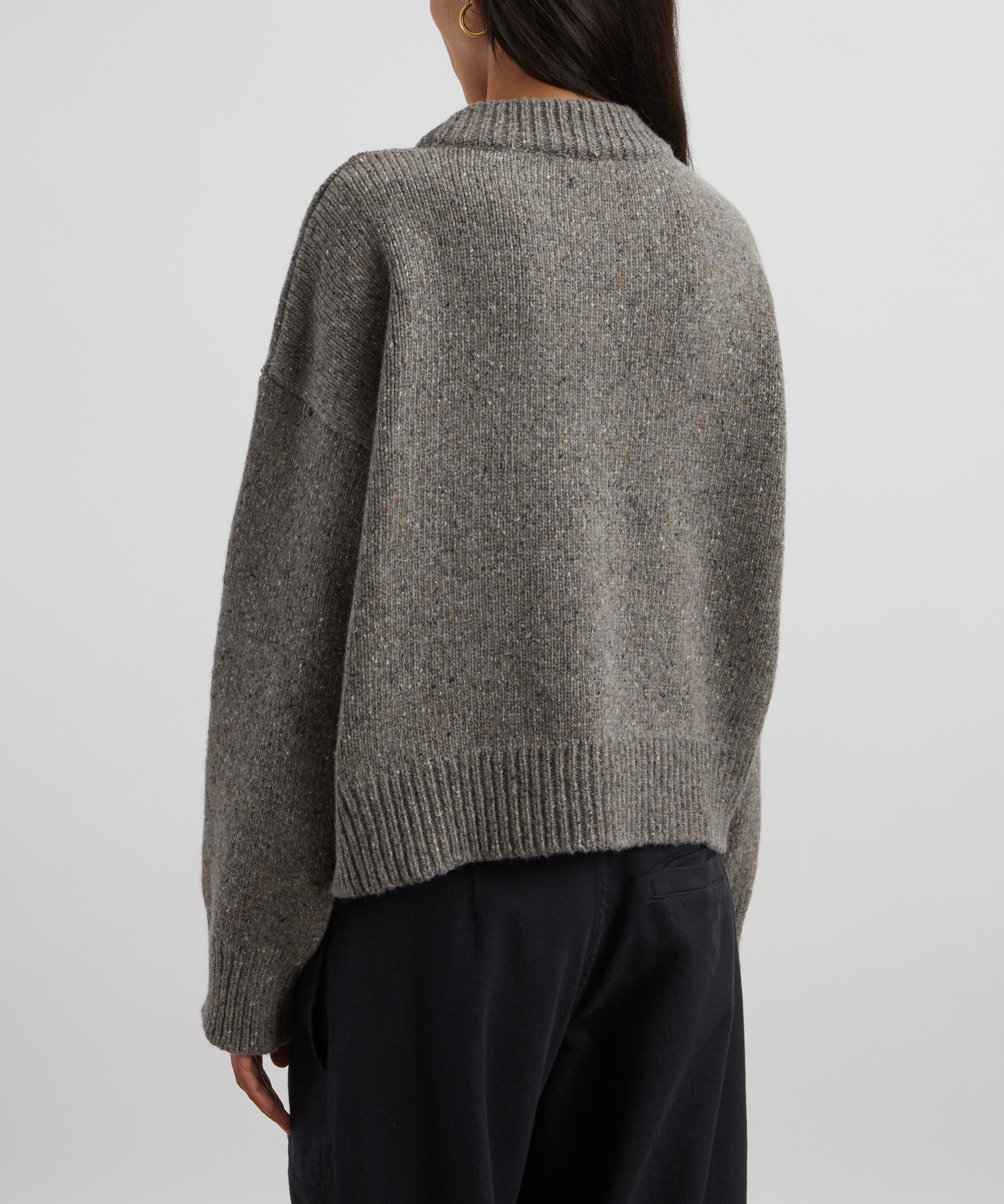 YMC - Grey Bonnie Cropped Merino Wool Jumper image number 3