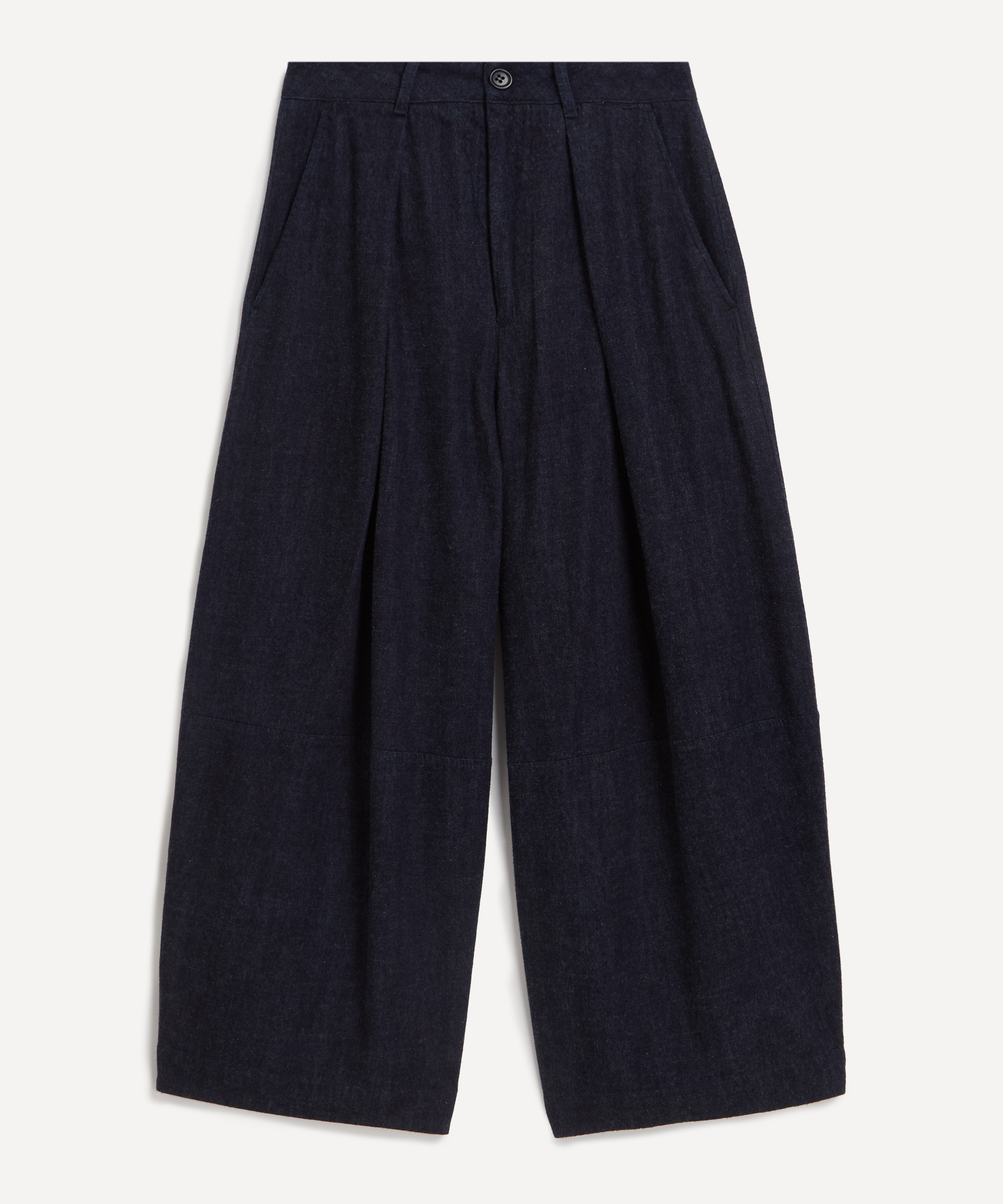 YMC - Deadbeat Indigo Cropped Wide Leg Trousers image number 0