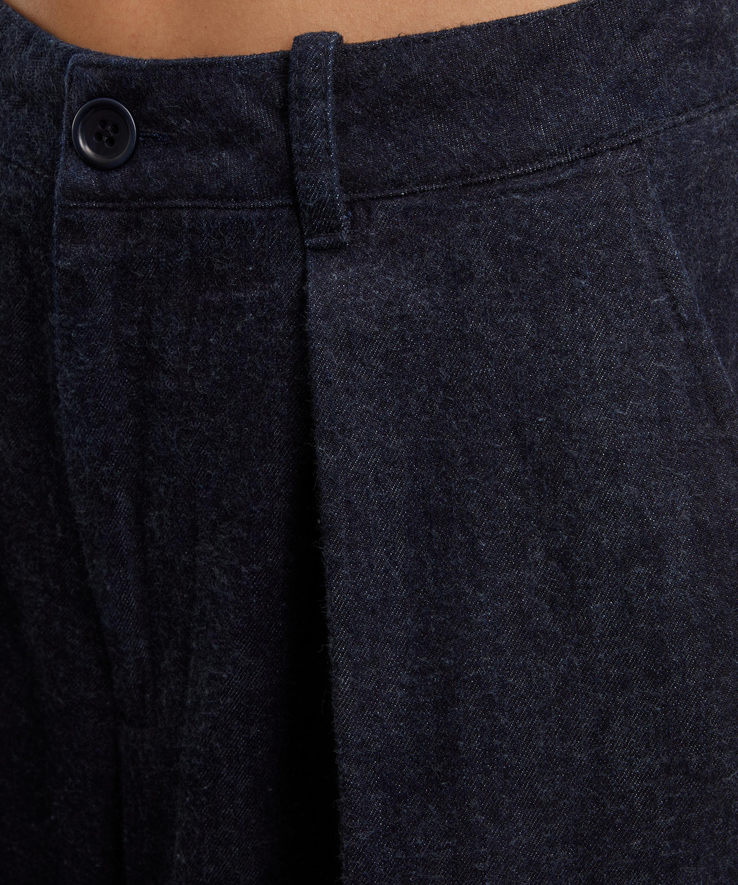 YMC - Deadbeat Indigo Cropped Wide Leg Trousers image number 4