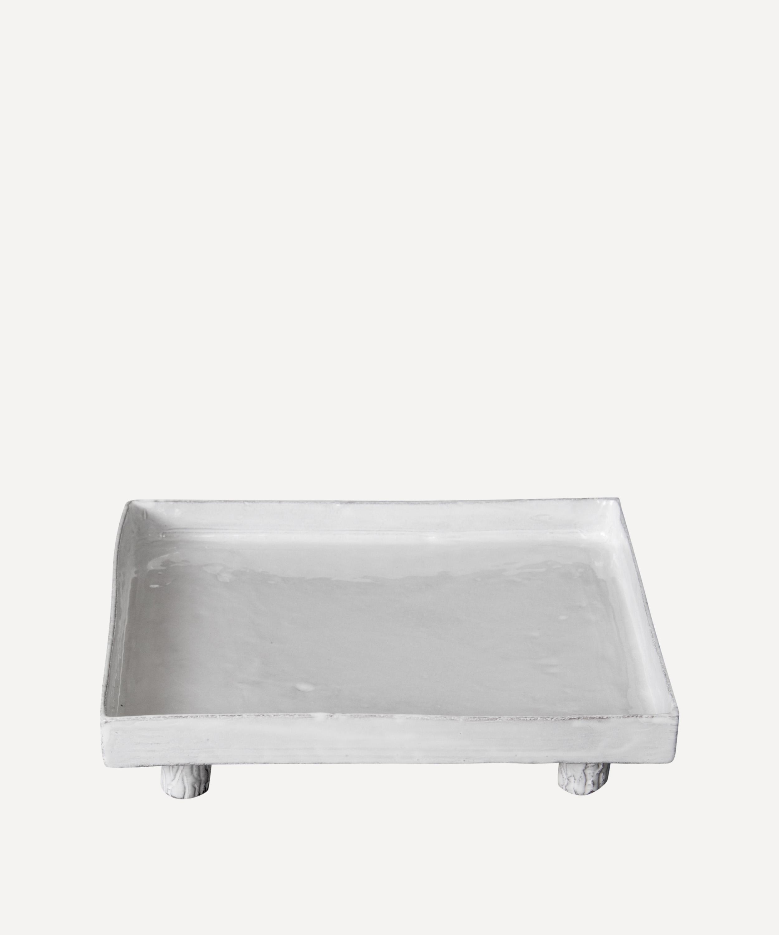 Astier de Villatte - Setsuko Square Platter with Feet image number 1