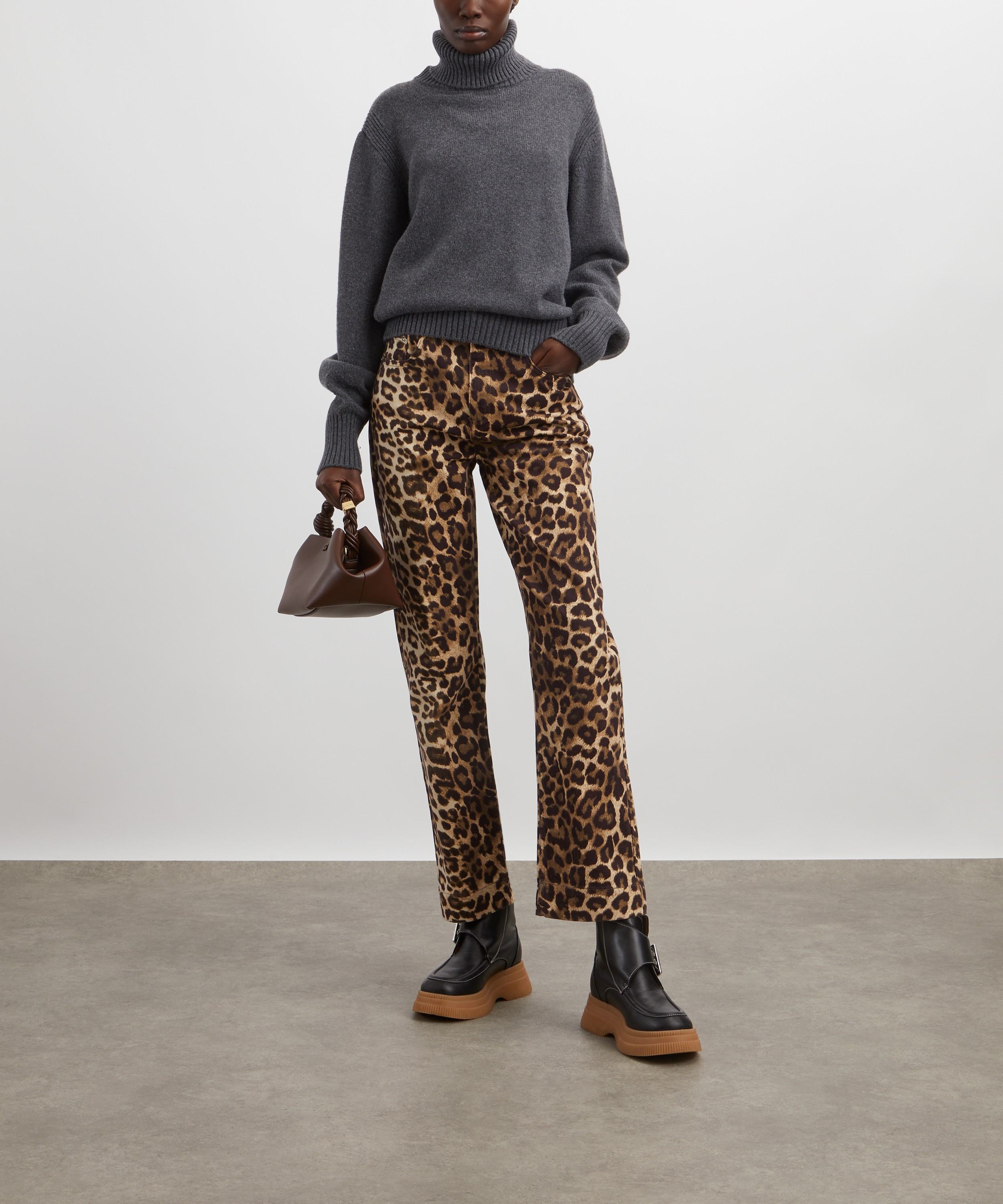 Aligne - Miso Leopard Print Straight Leg Jeans image number 1