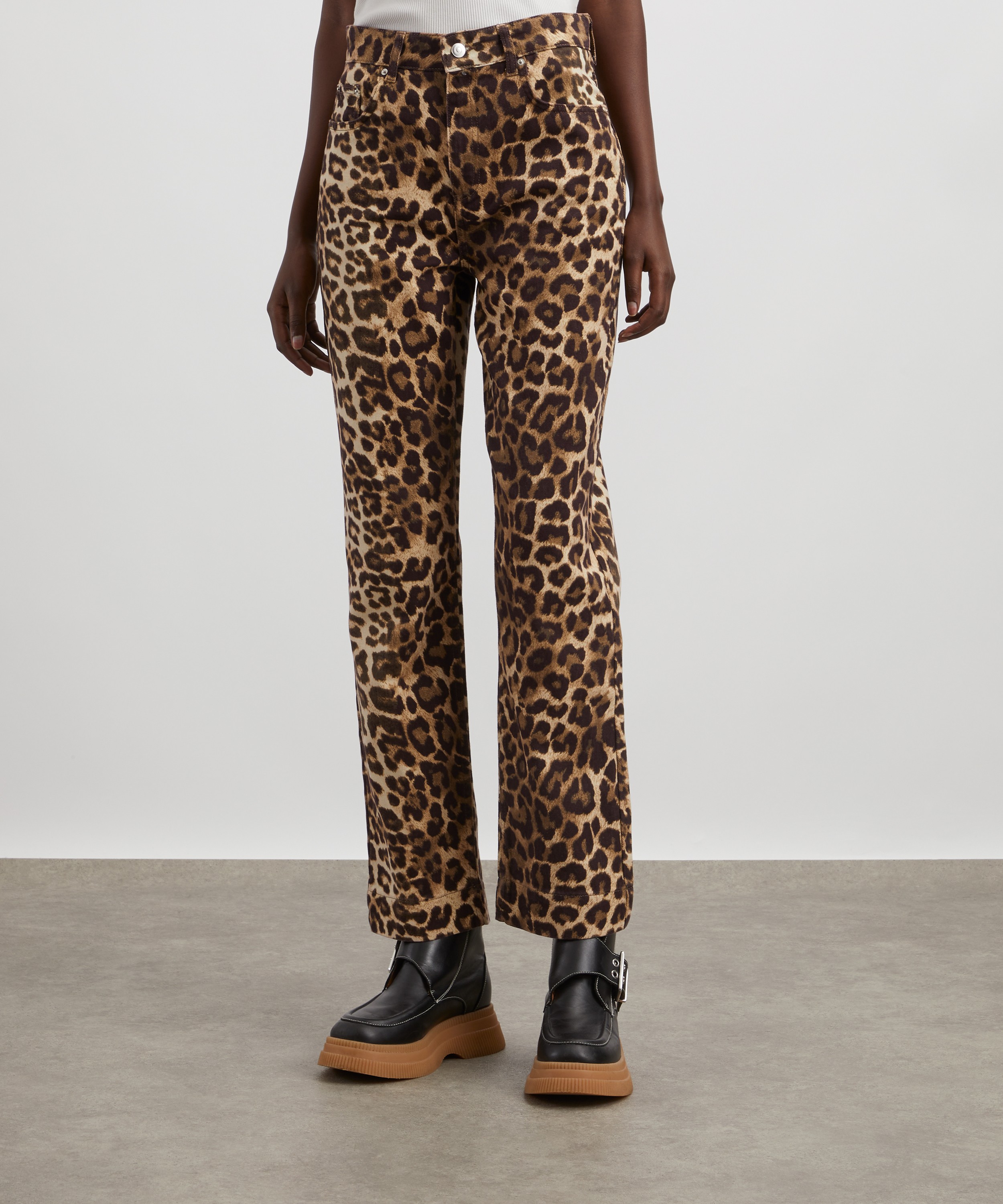 Aligne - Miso Leopard Print Straight Leg Jeans image number 2