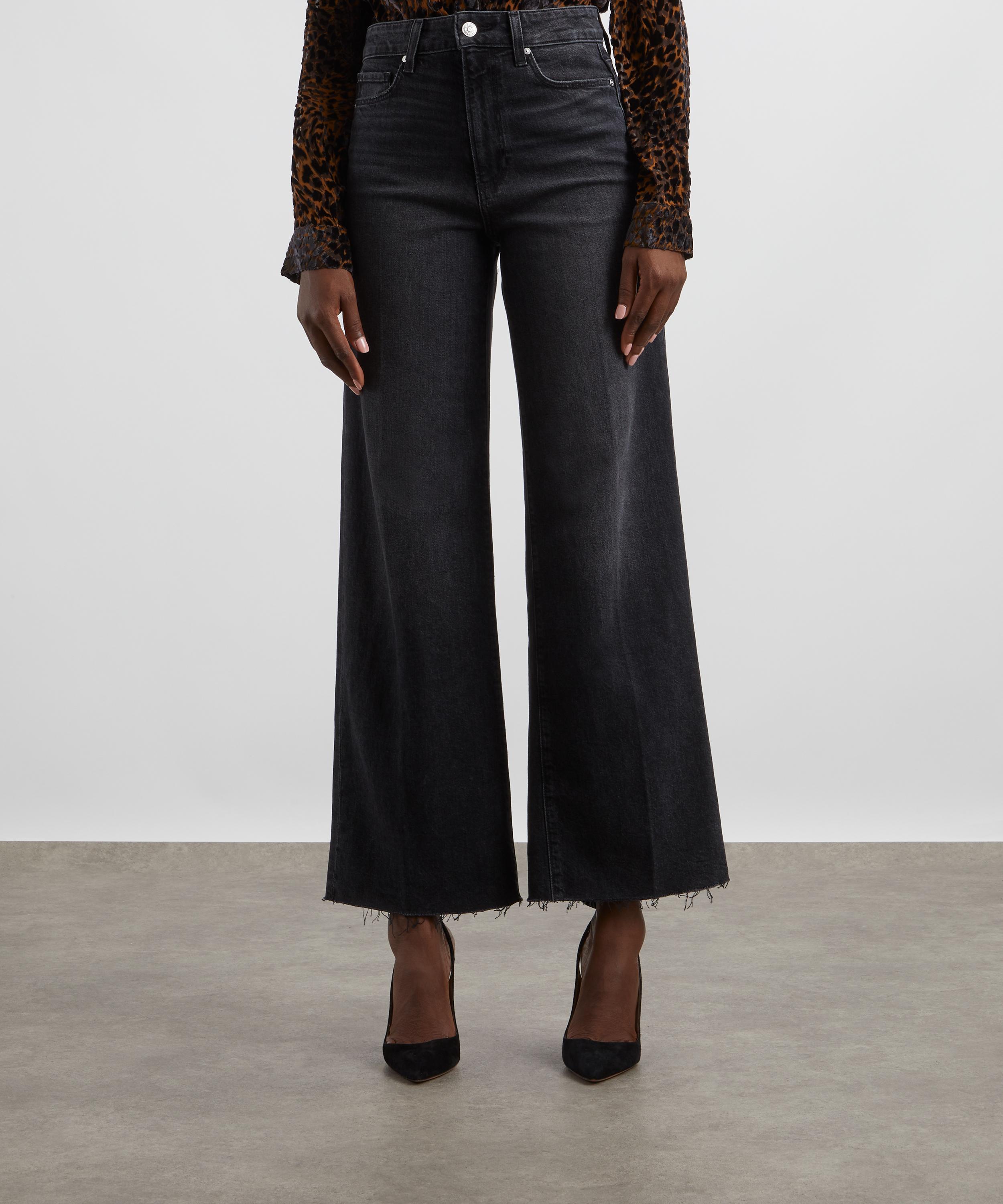 Paige - Anessa Wide Leg Jeans in Viper Black Distressed image number 2