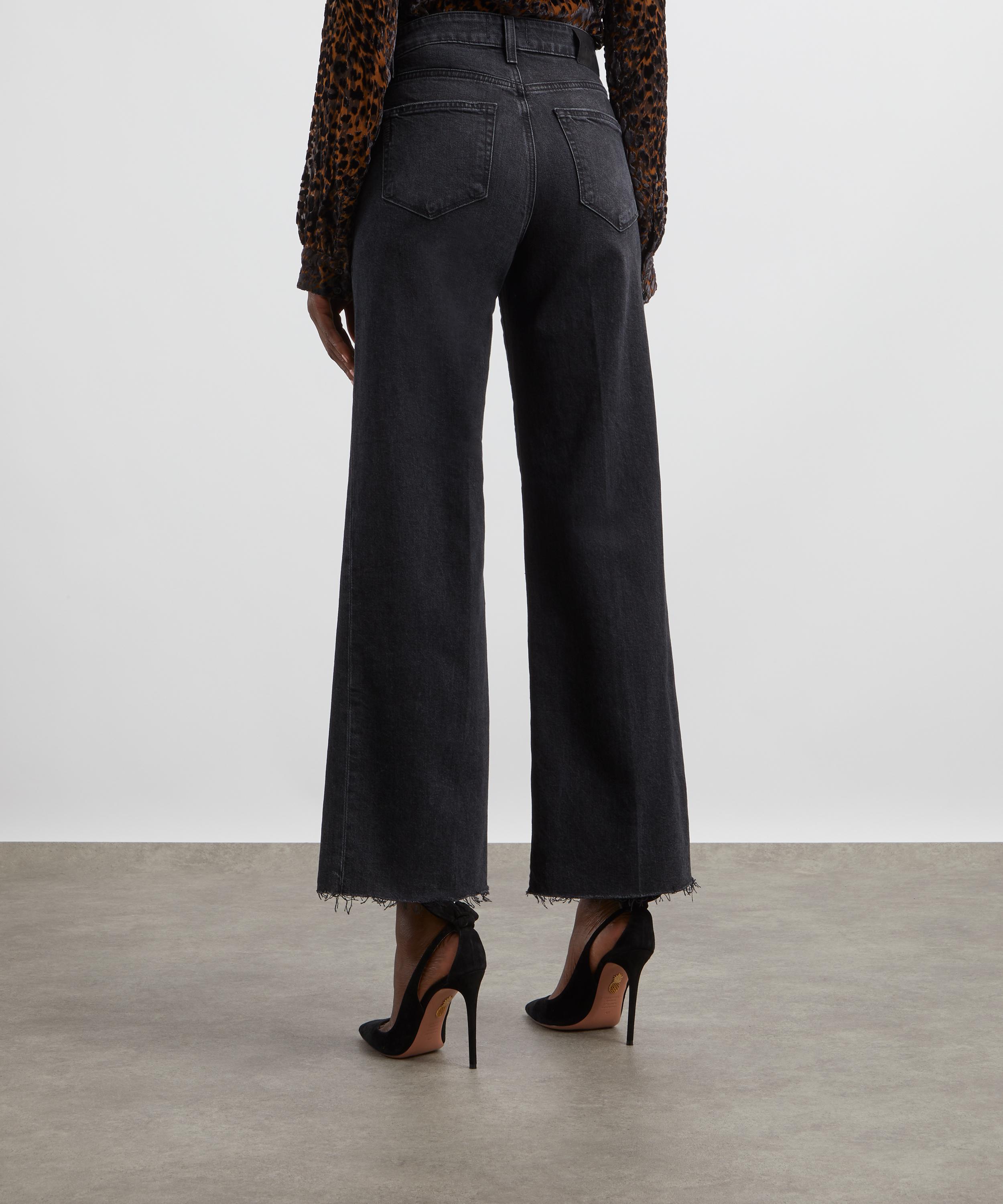 Paige - Anessa Wide Leg Jeans in Viper Black Distressed image number 3