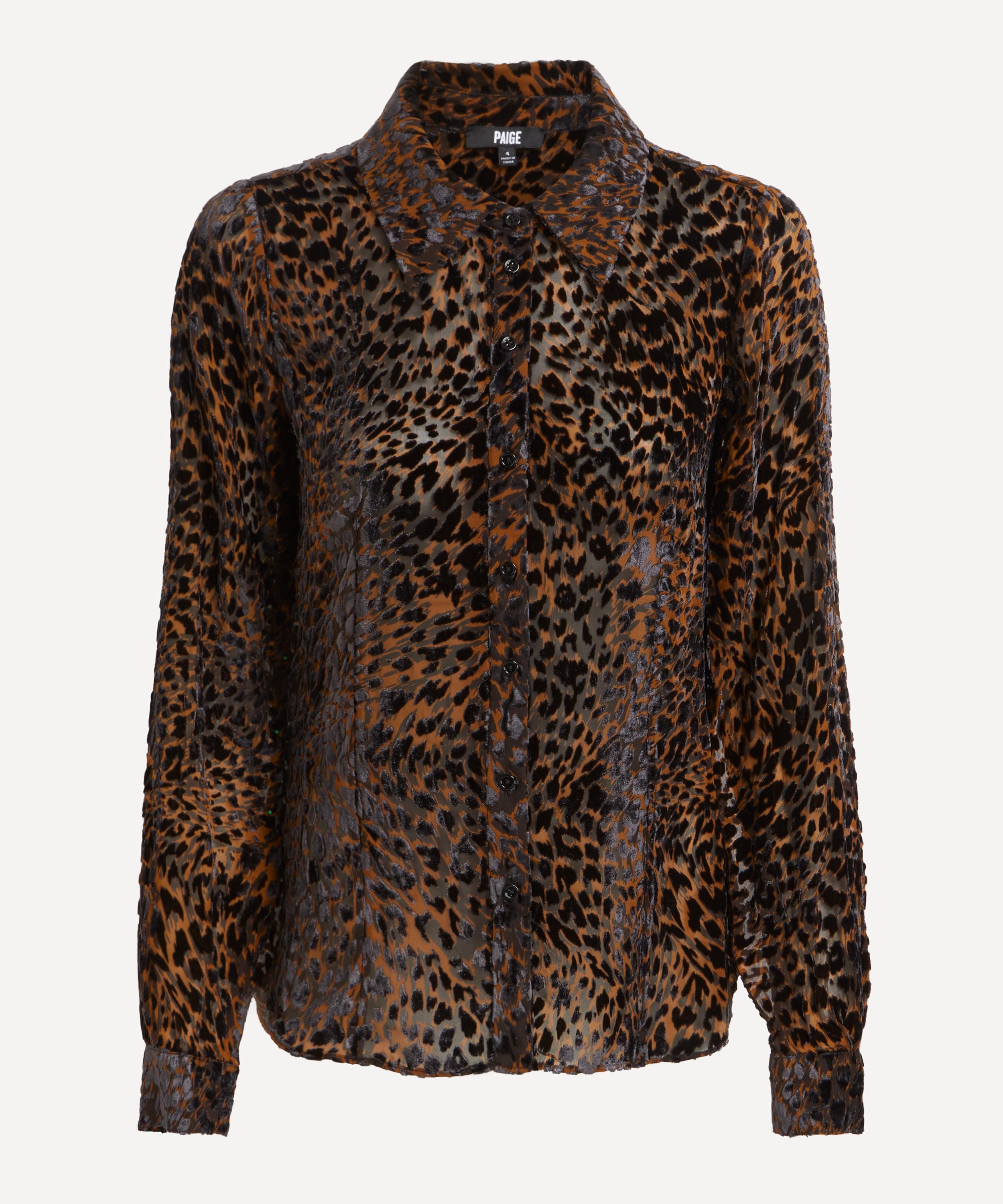 Paige - Desano Silk Velvet Cheetah Shirt image number 0