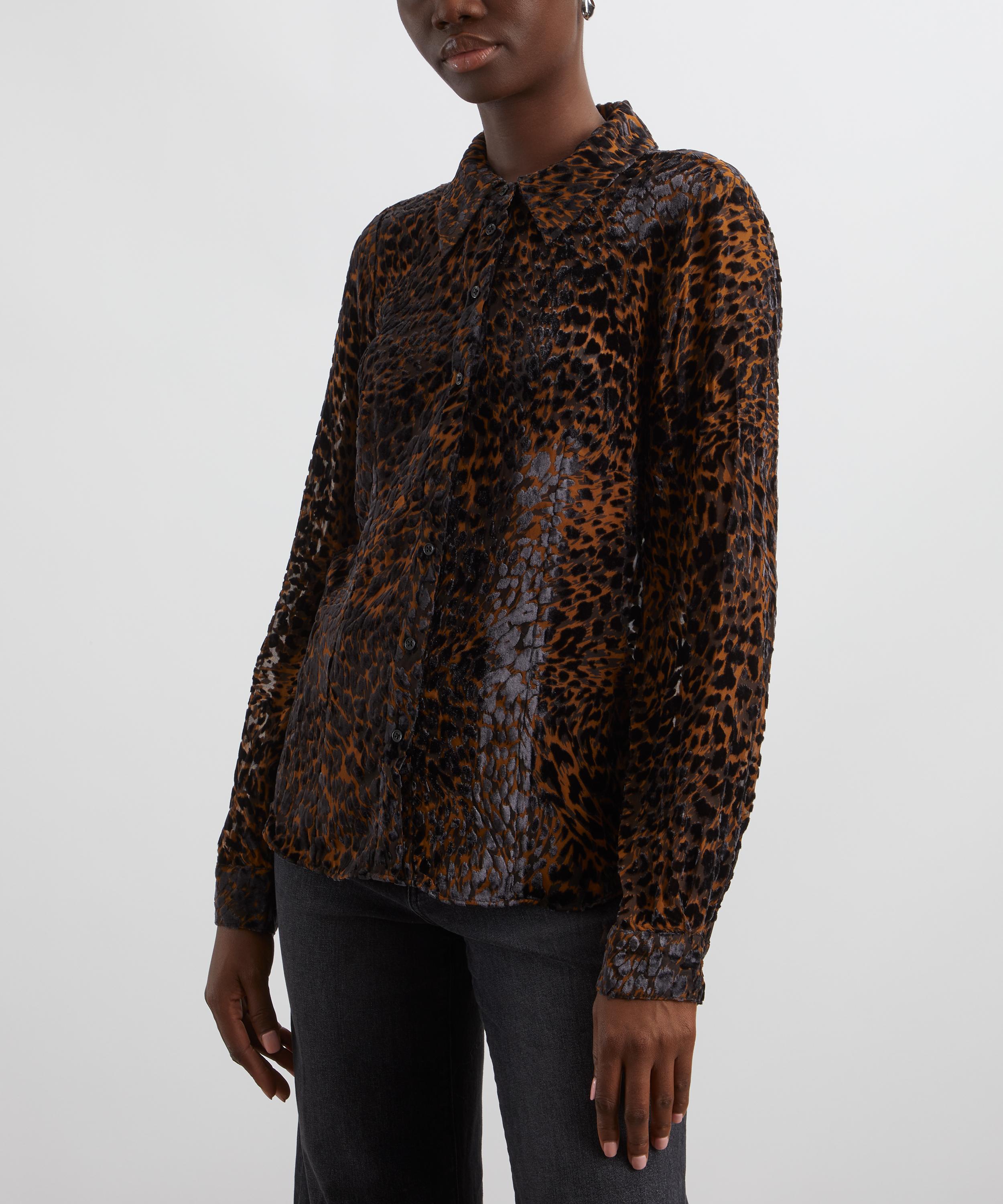 Paige - Desano Silk Velvet Cheetah Shirt image number 2
