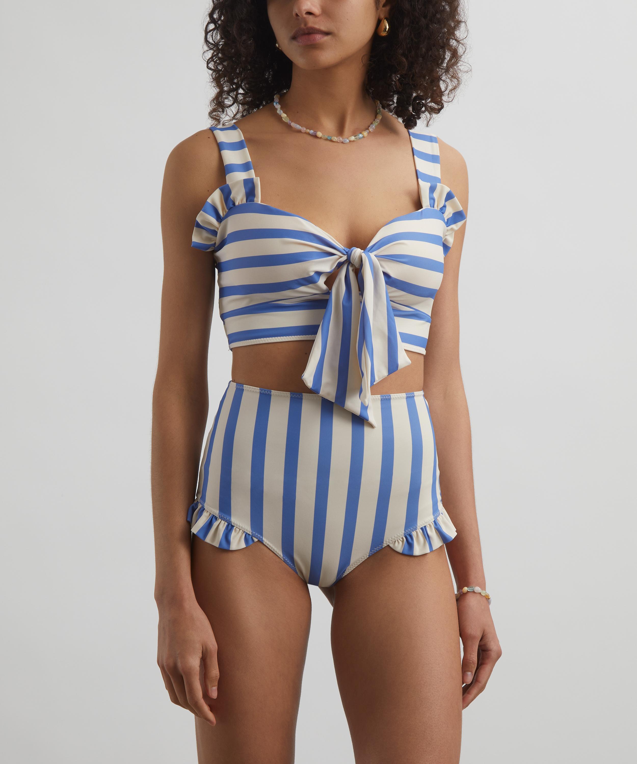 PAPER LONDON - Ochos Rios Blue Stripe Bikini Set image number 2