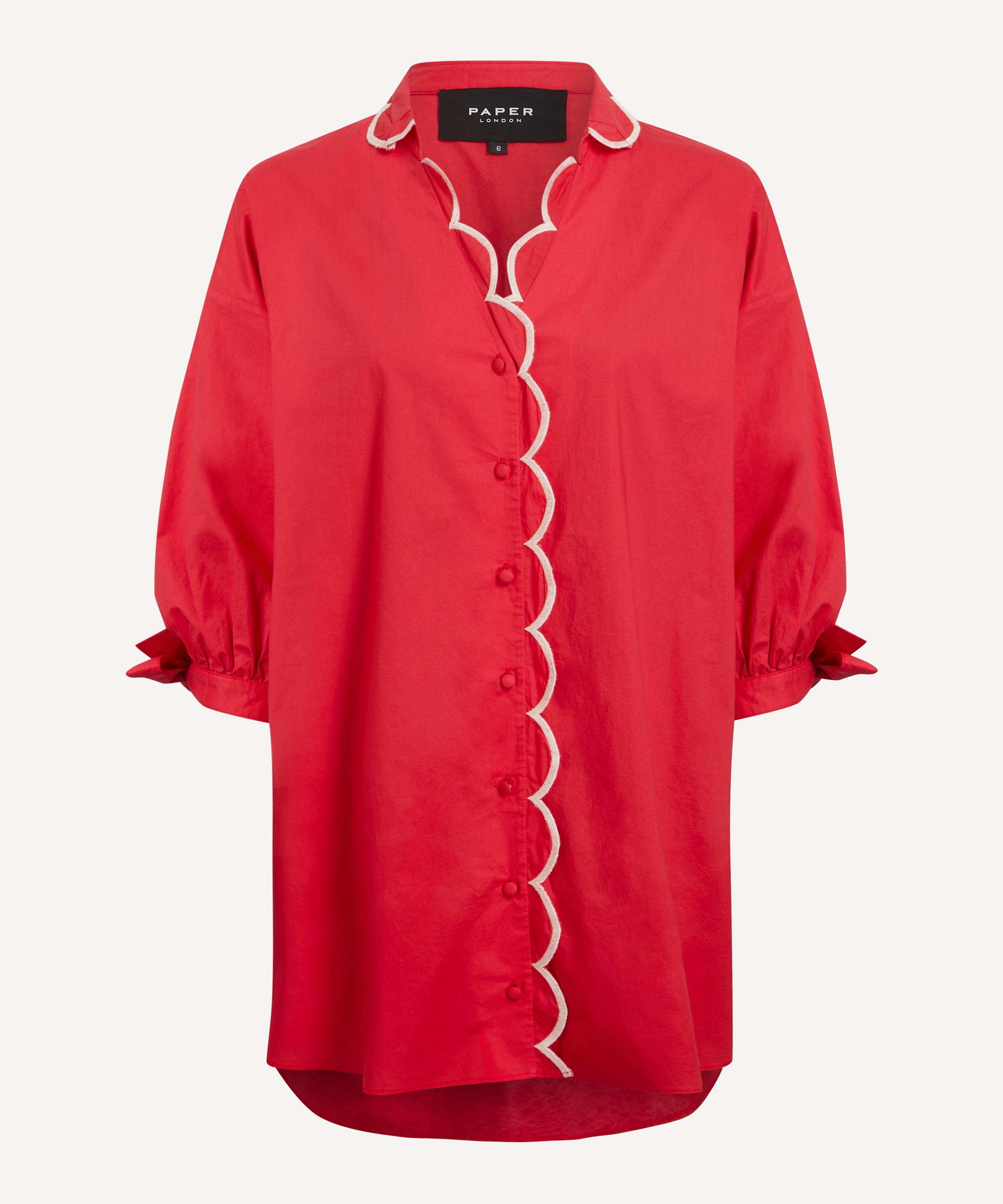 PAPER LONDON - Blondie Beach Shirt in Cherry Scallop