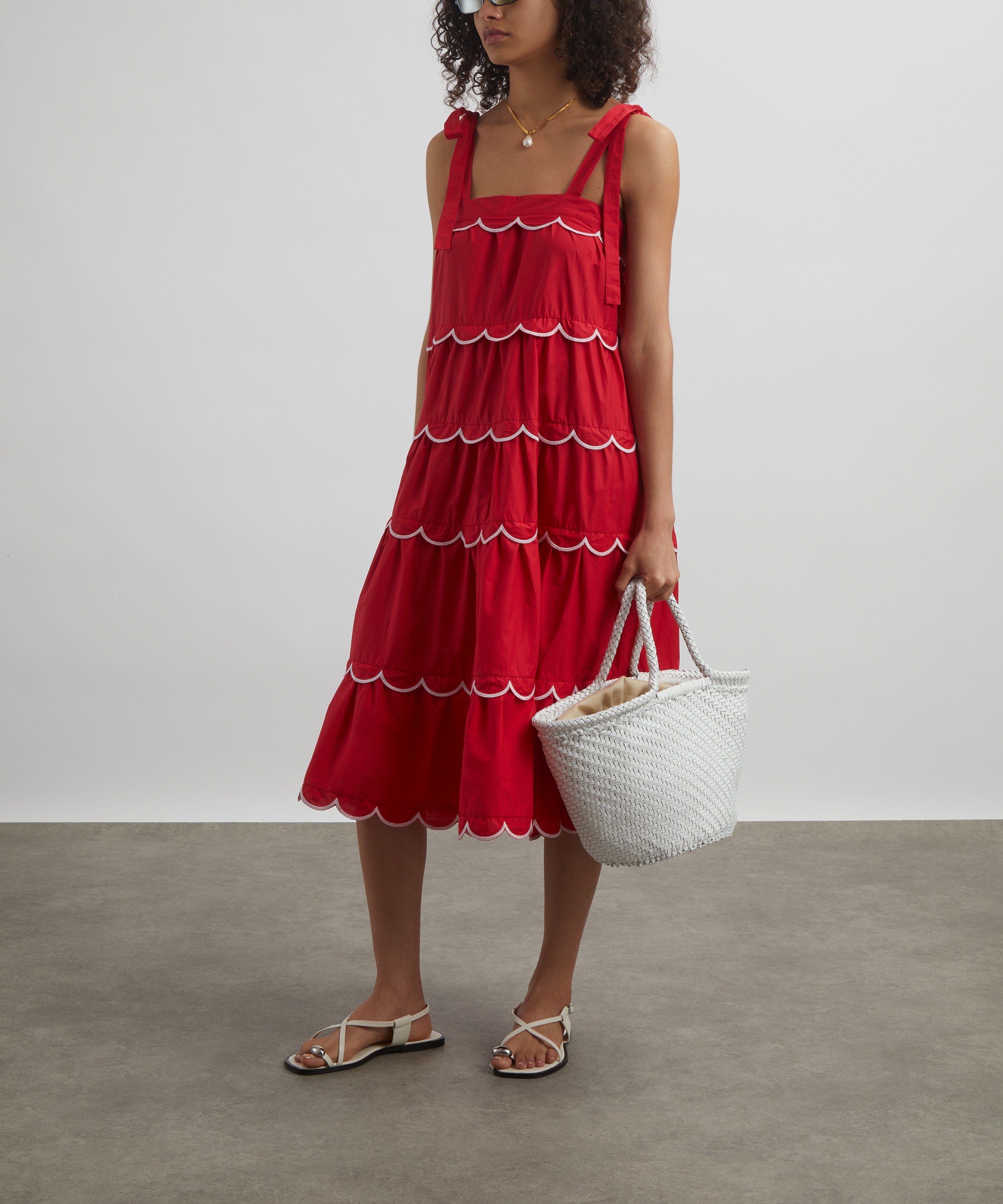 PAPER LONDON - Emely Dress in Cherry Scallop  image number 1