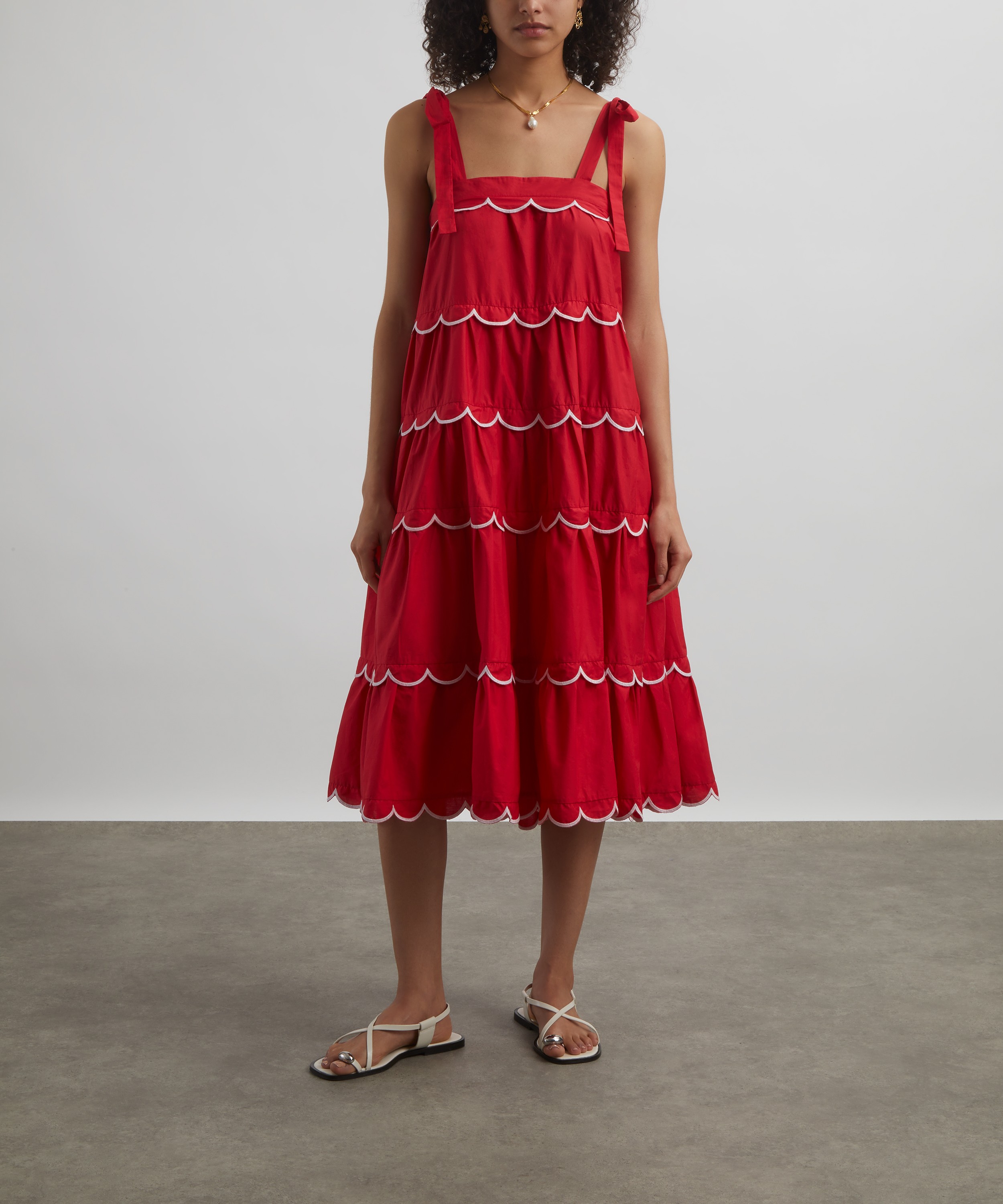 PAPER LONDON - Emely Dress in Cherry Scallop  image number 2