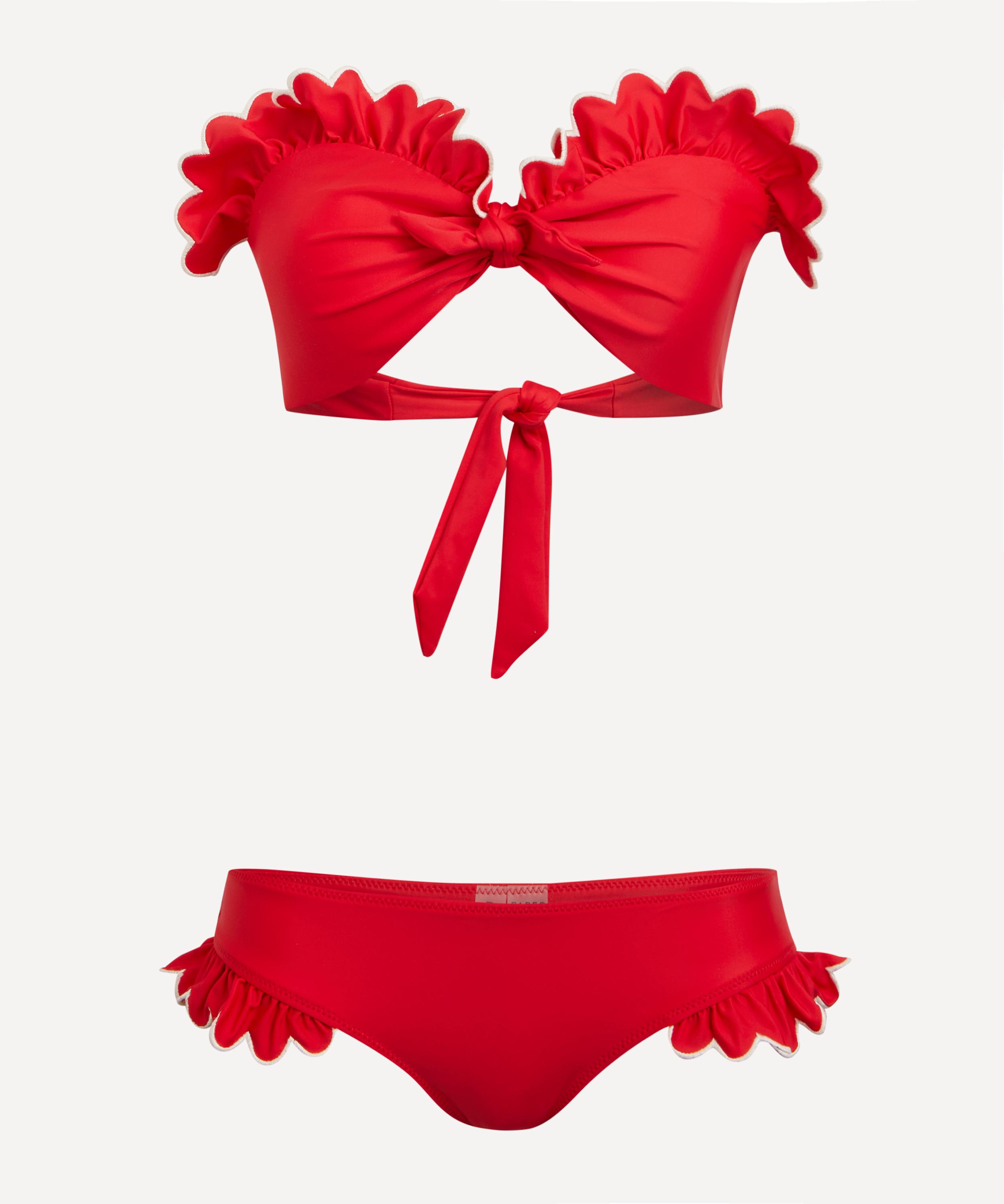 PAPER LONDON - Ruffle Bikini Set in Cherry Scallop  image number 0