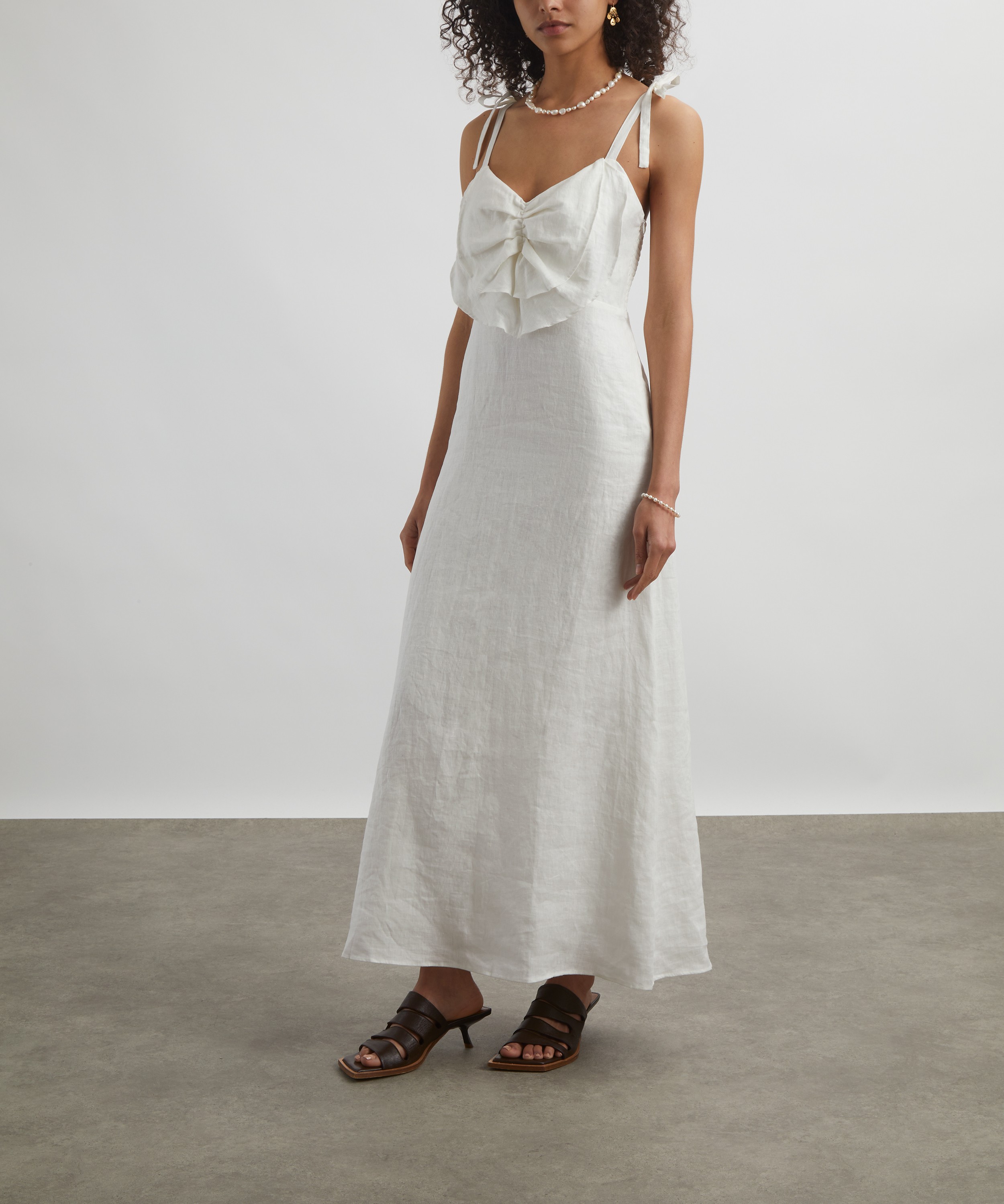 PAPER LONDON - Chantal Dress in Ivory Linen image number 2