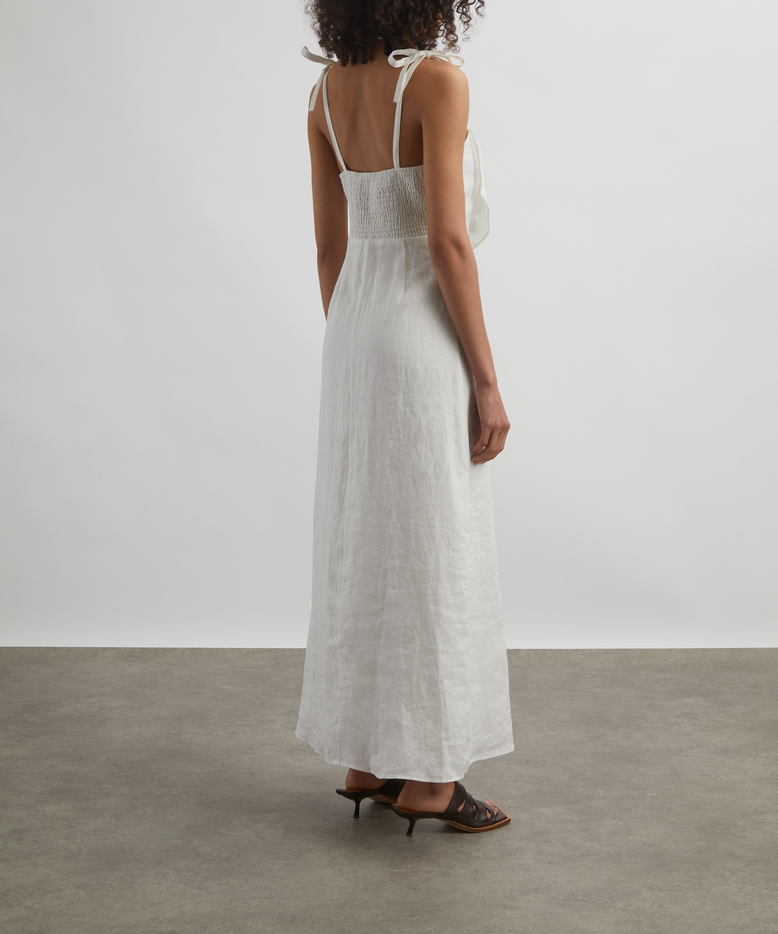 PAPER LONDON - Chantal Dress in Ivory Linen image number 3