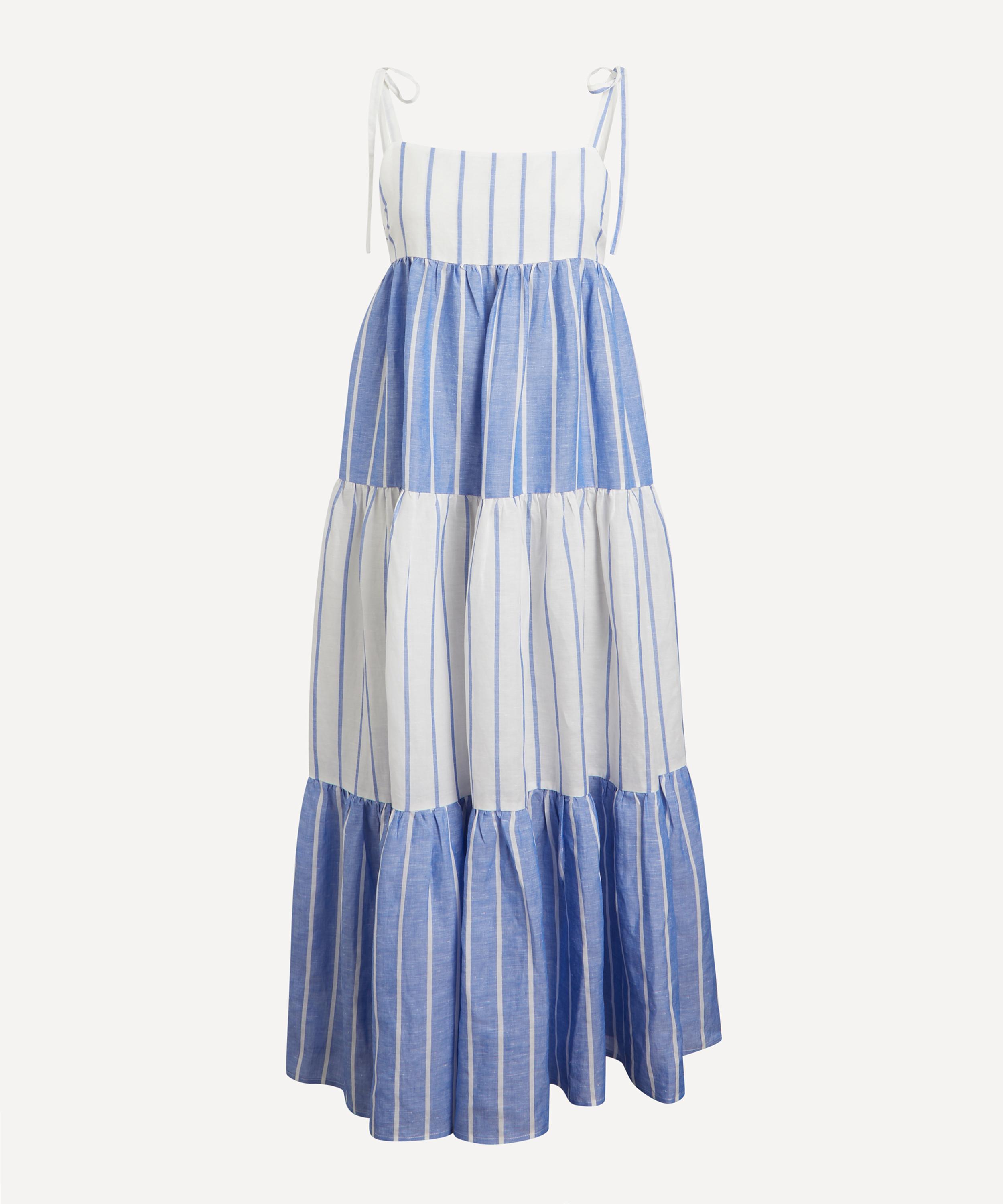 PAPER LONDON - Laura Maxi Dress in Pinstripe