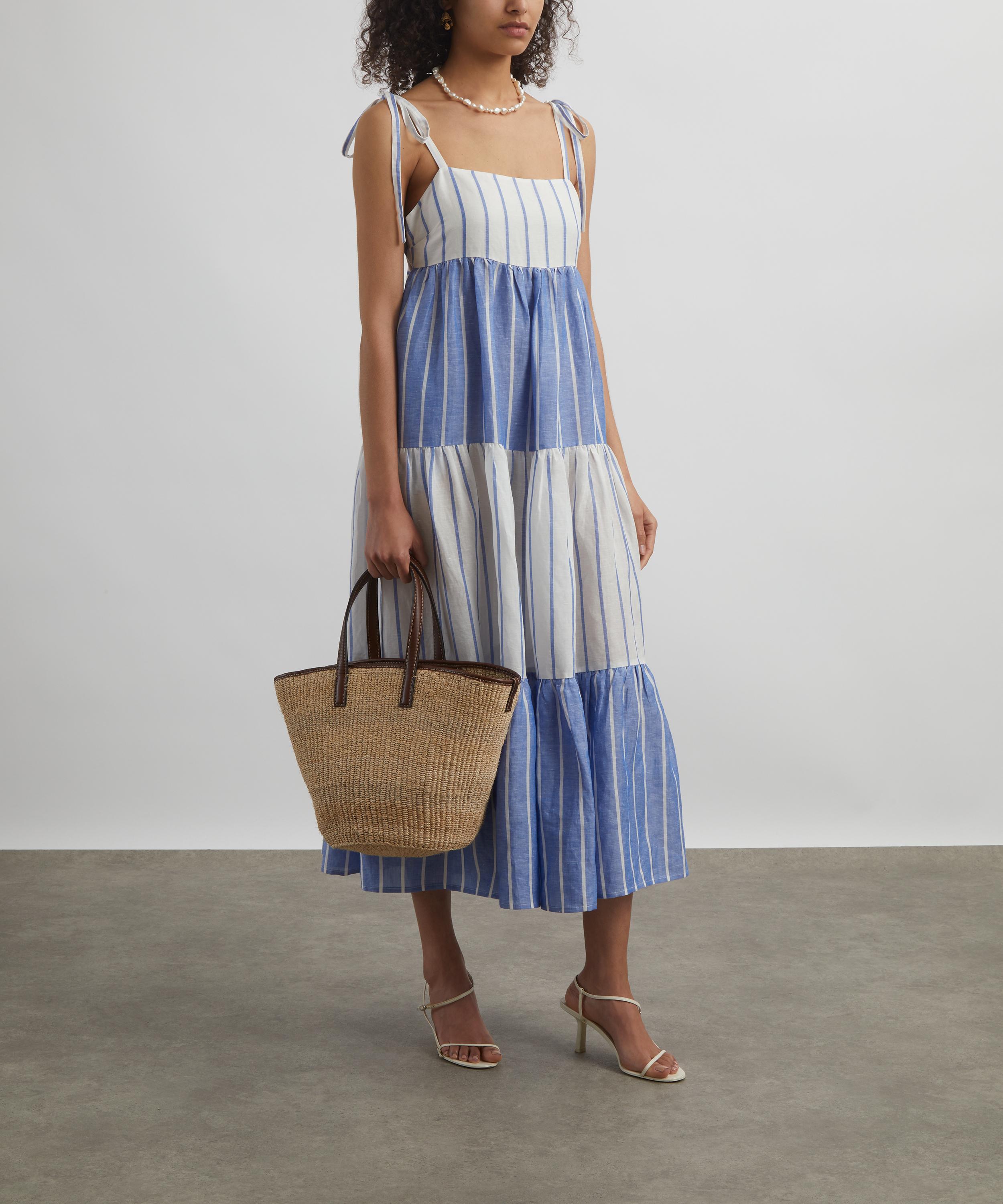 PAPER LONDON - Laura Maxi Dress in Pinstripe image number 1