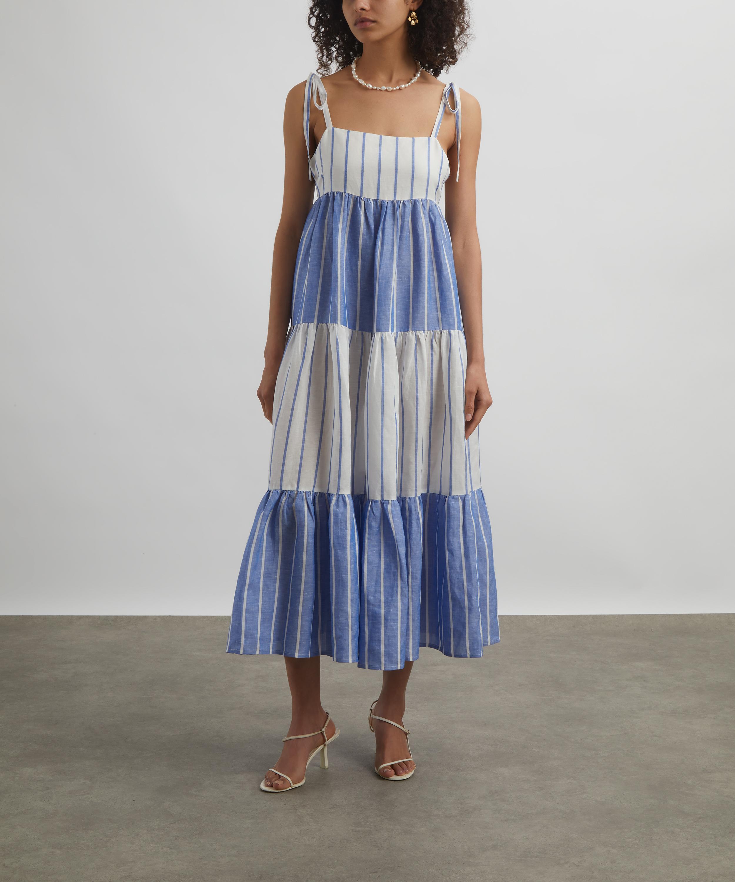 PAPER LONDON - Laura Maxi Dress in Pinstripe image number 2