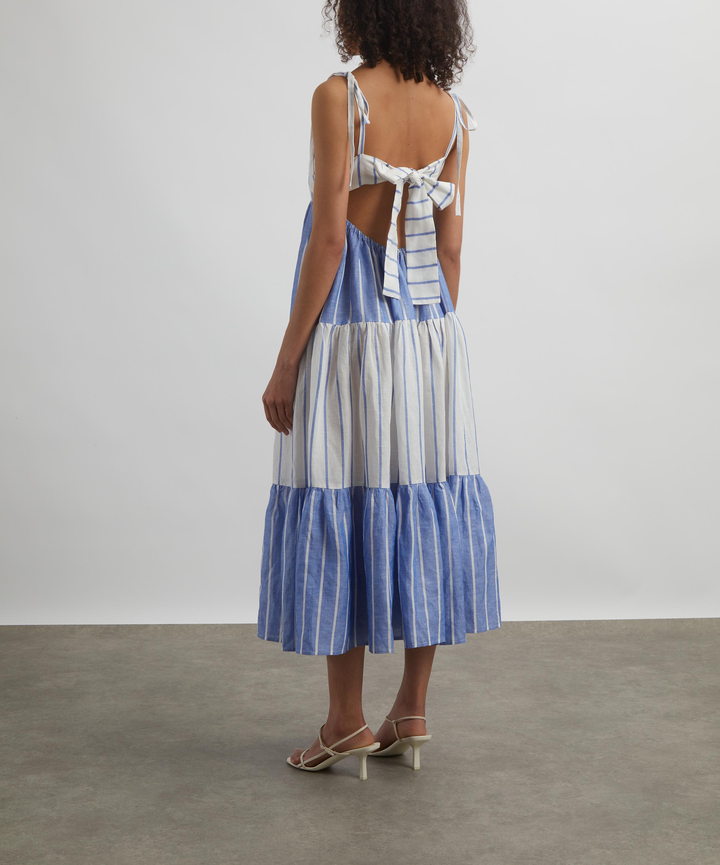 PAPER LONDON - Laura Maxi Dress in Pinstripe image number 3